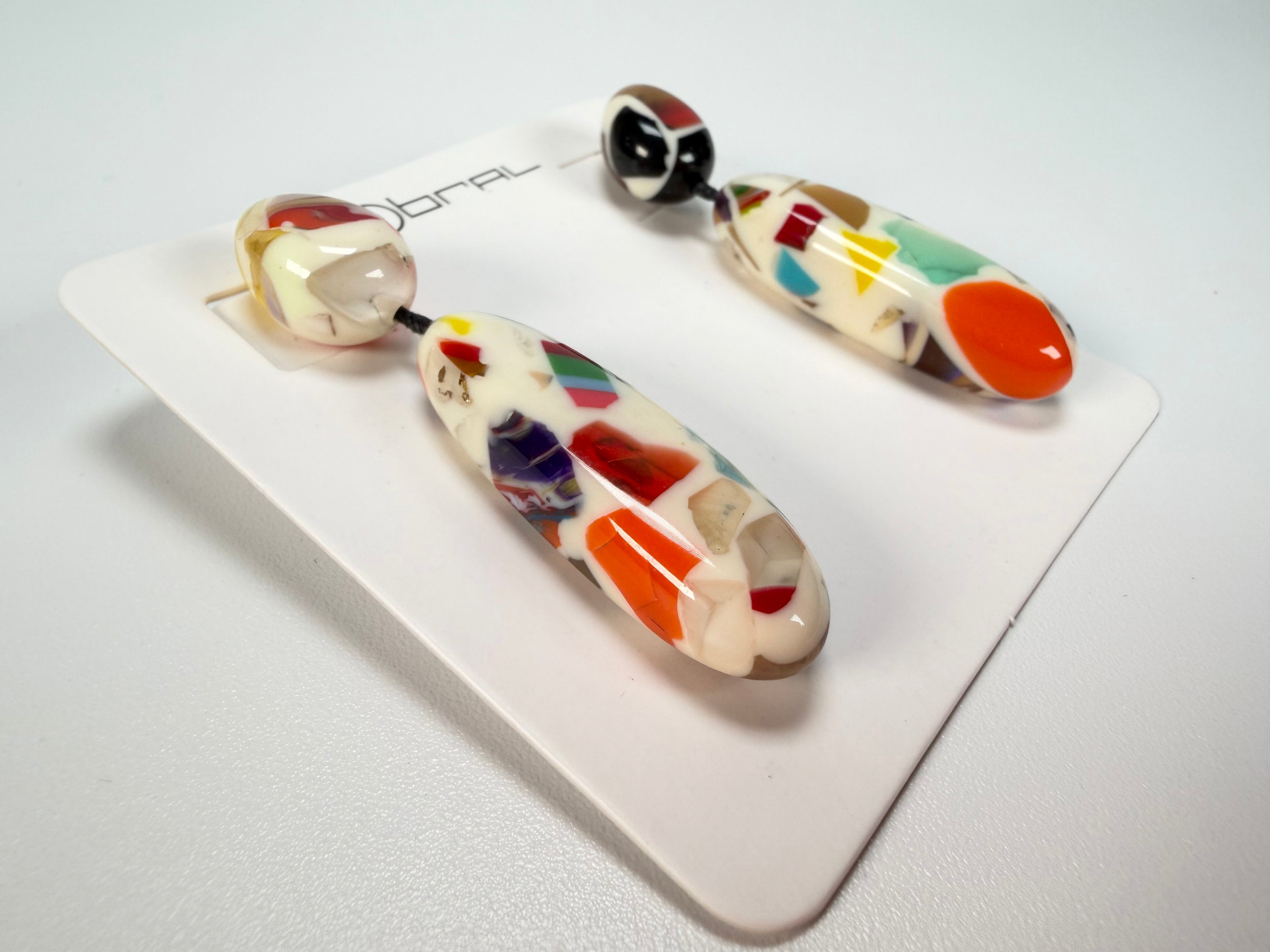 Sobral - Caillou Marfim "Caillou" Resin Earrings ( 005427 )