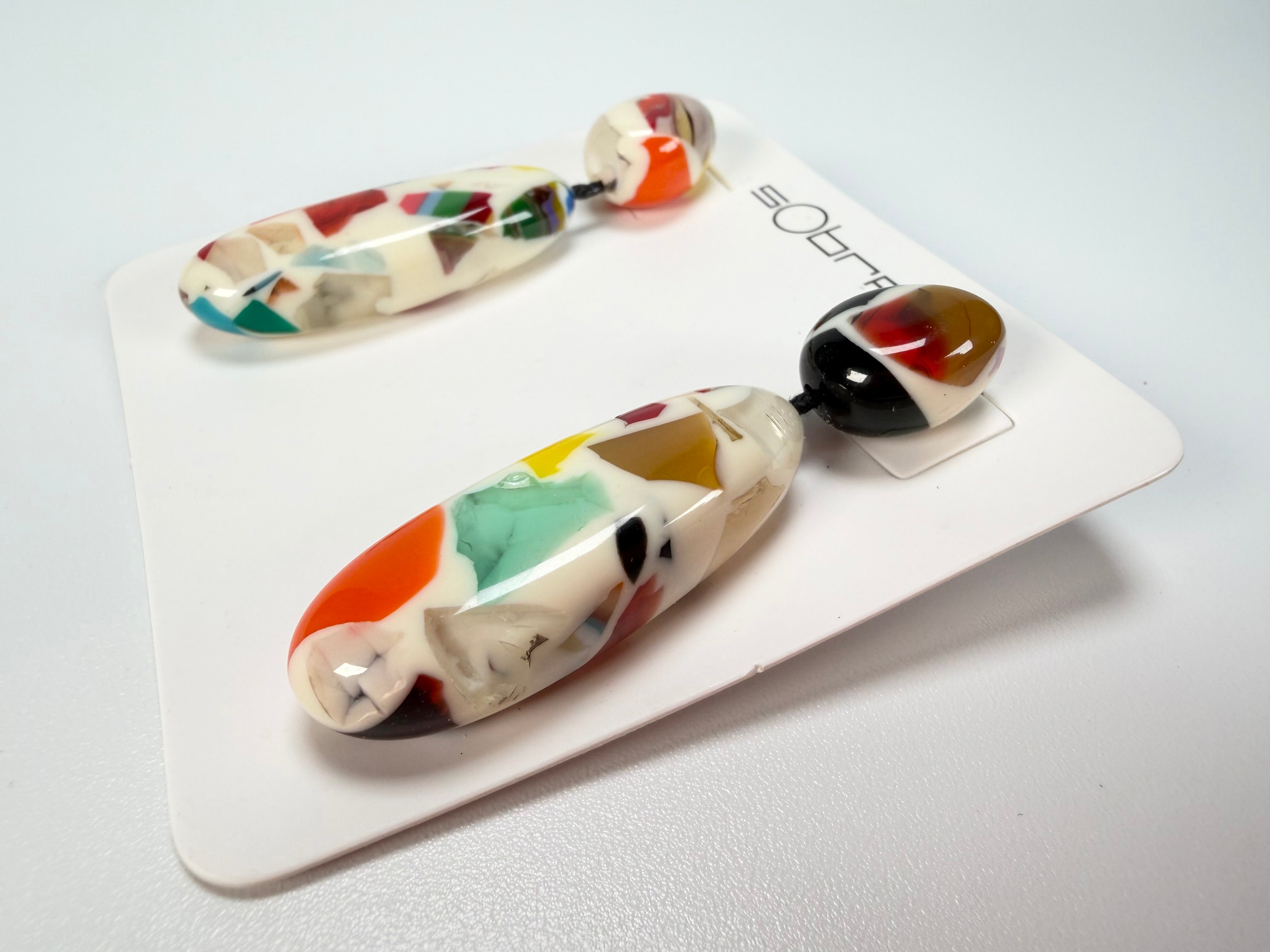 Sobral - Caillou Marfim "Caillou" Resin Earrings ( 005427 )