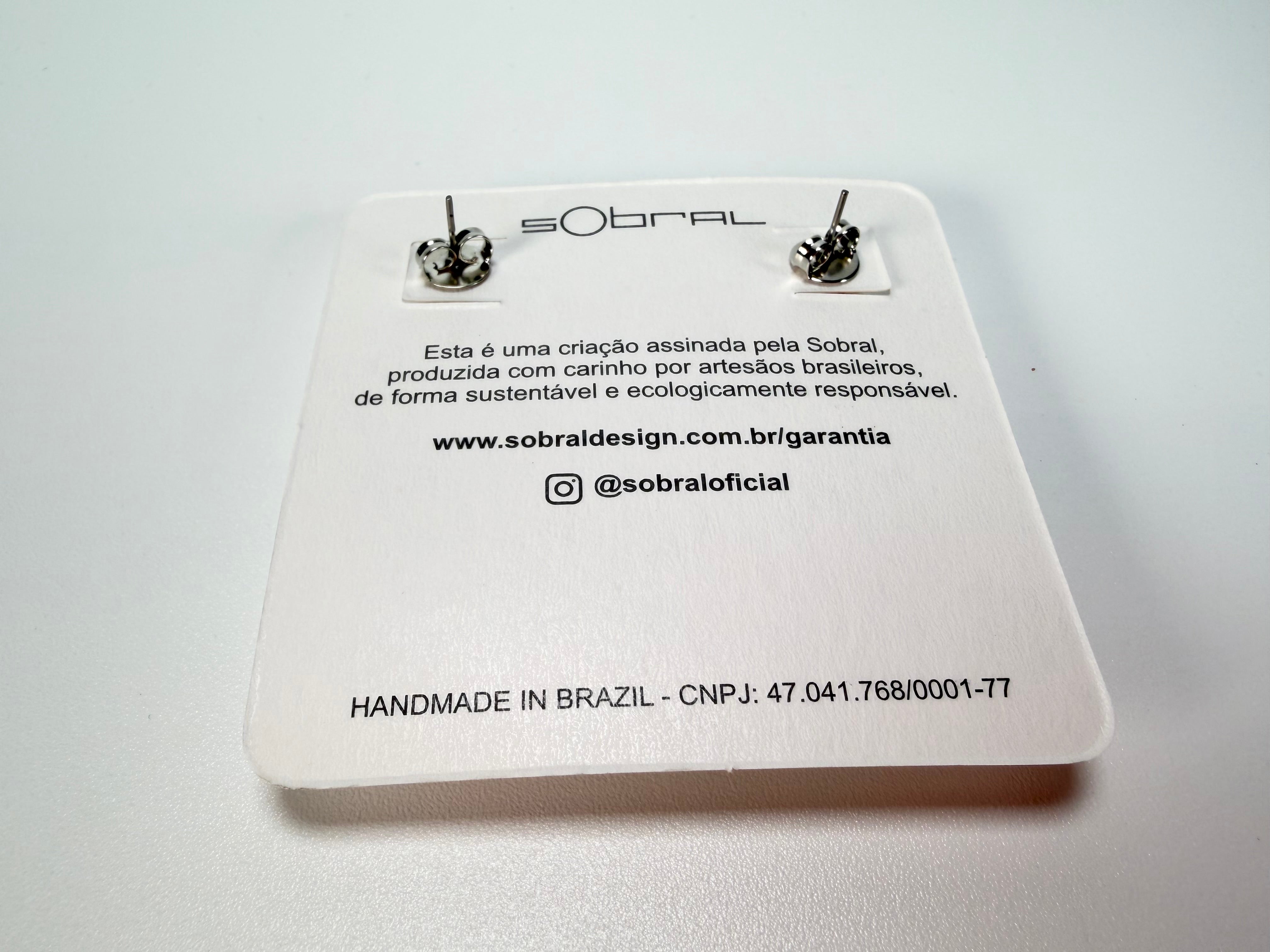 Sobral - Caillou Marfim "Caillou" Resin Earrings ( 005427 )