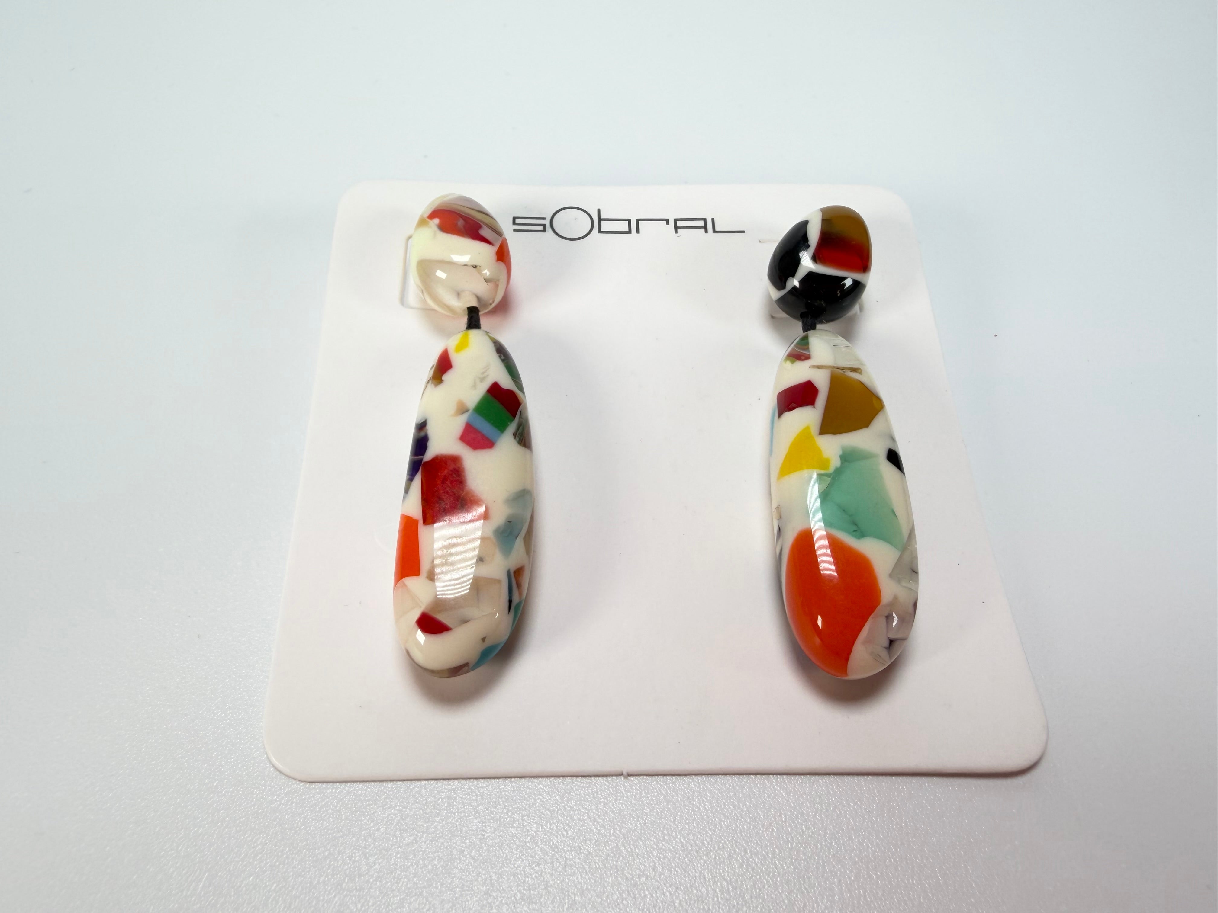 Sobral - Caillou Marfim "Caillou" Resin Earrings ( 005427 )