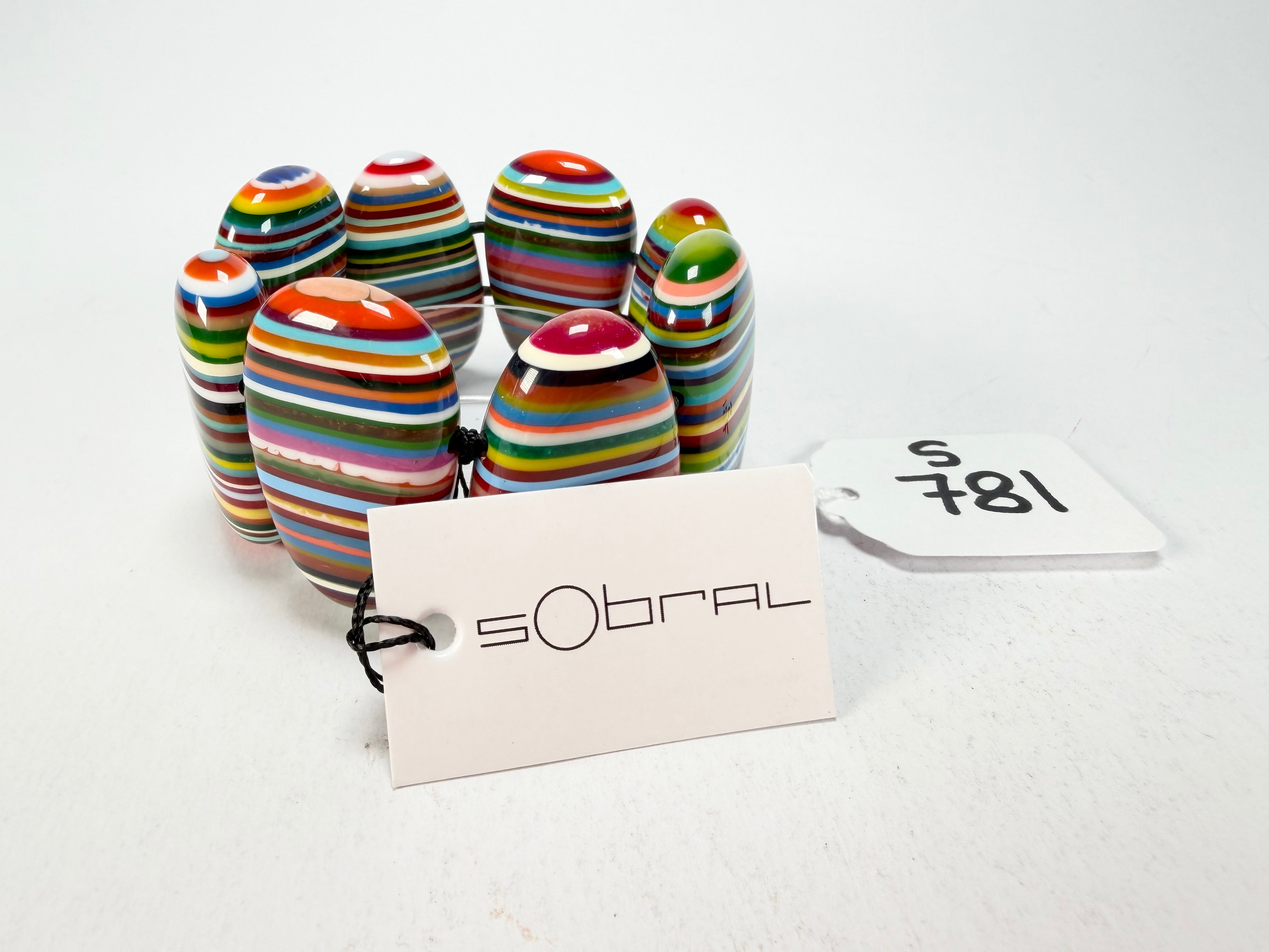 Sobral - Pop Art "Folha" Elasticated Resin Bracelet ( 005519 )