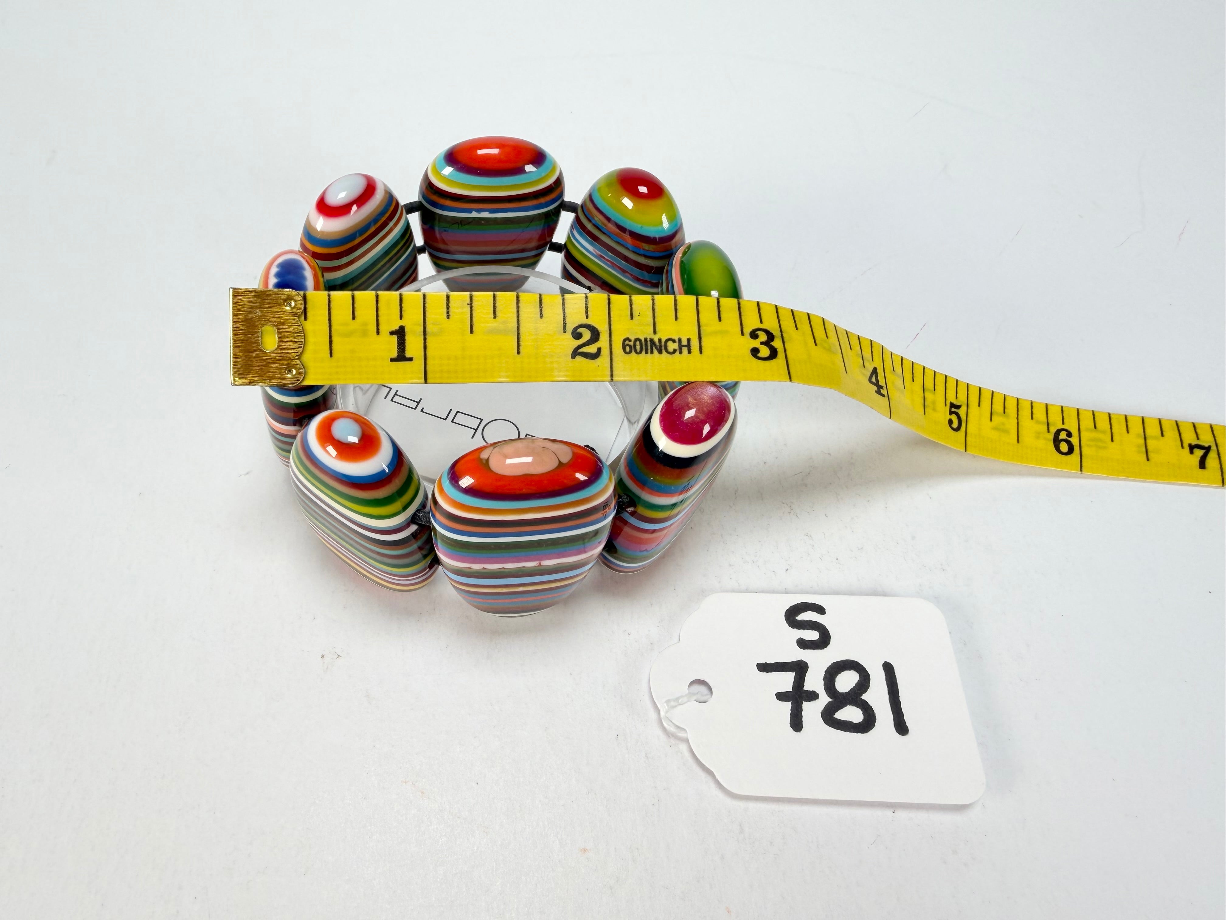 Sobral - Pop Art "Folha" Elasticated Resin Bracelet ( 005519 )