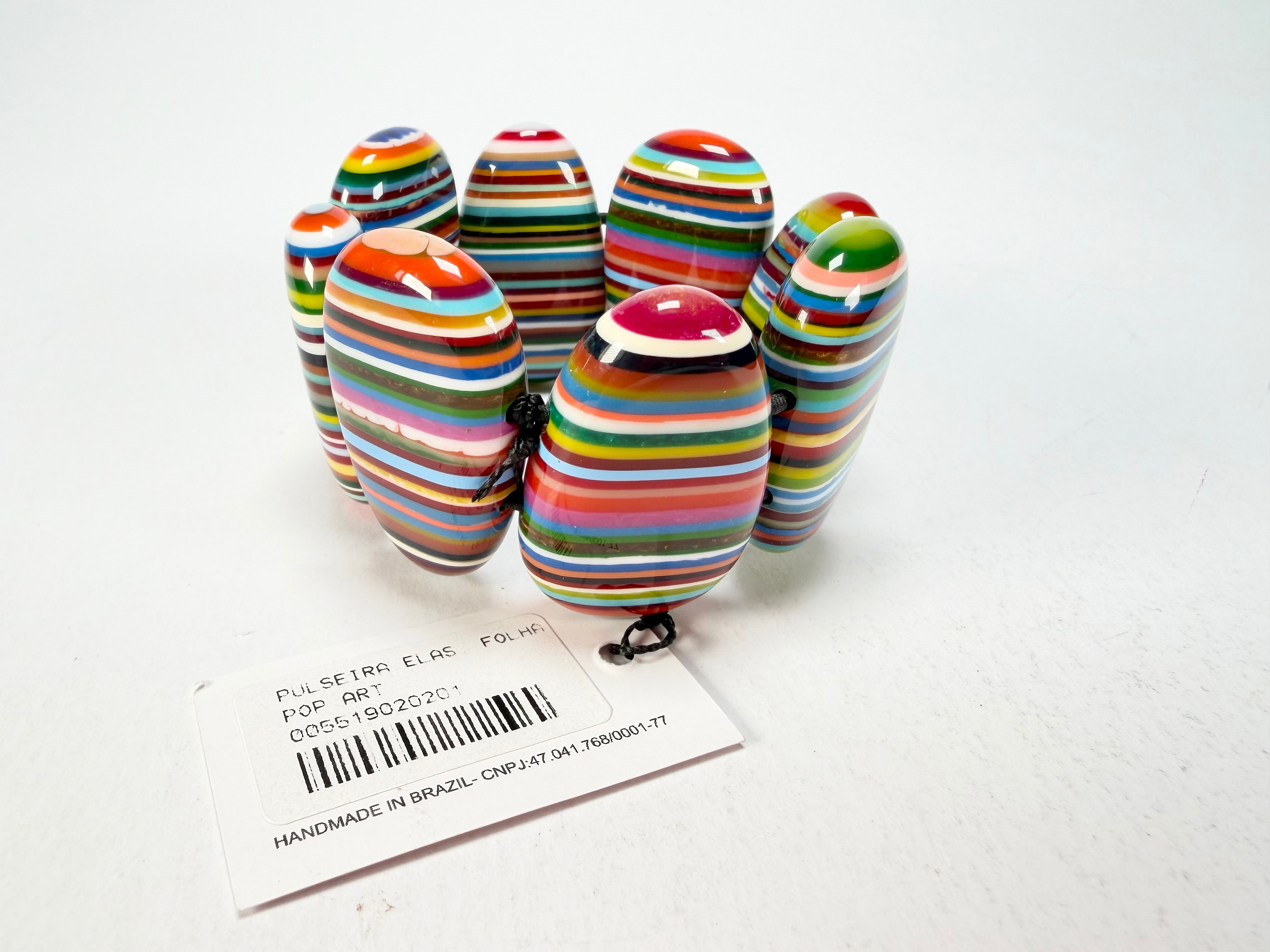Sobral - Pop Art "Folha" Elasticated Resin Bracelet ( 005519 )