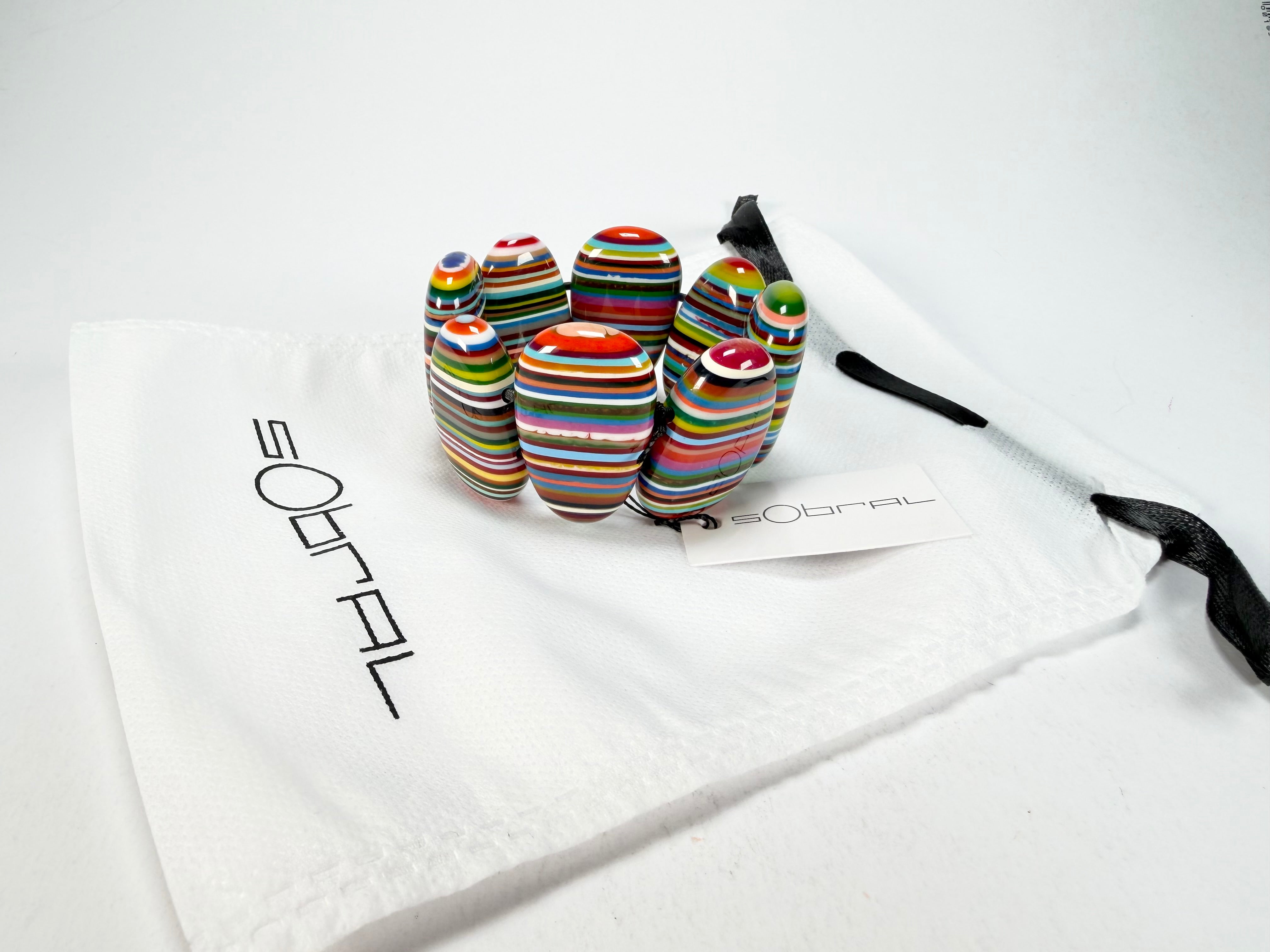 Sobral - Pop Art "Folha" Elasticated Resin Bracelet ( 005519 )