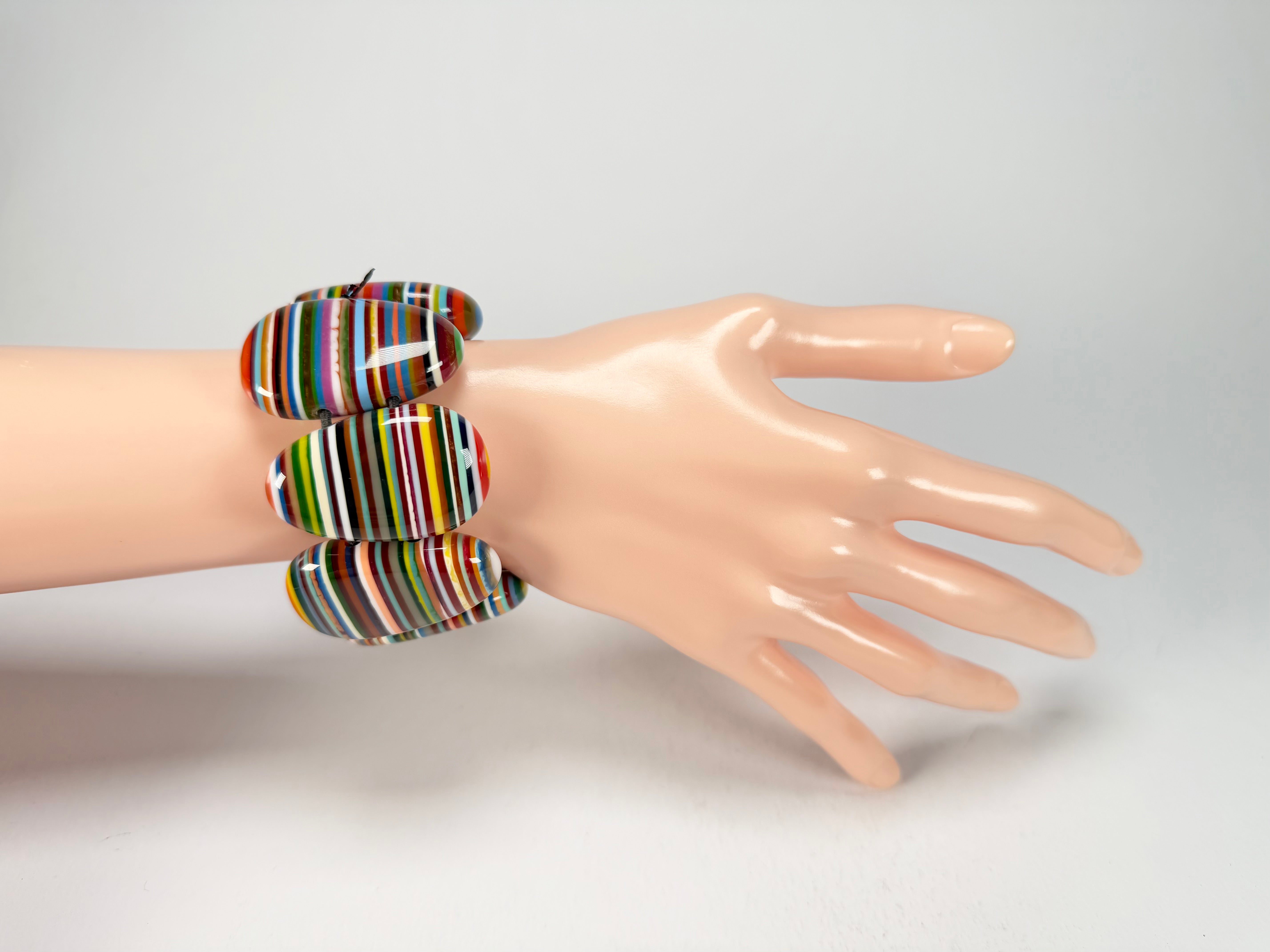 Sobral - Pop Art "Folha" Elasticated Resin Bracelet ( 005519 )