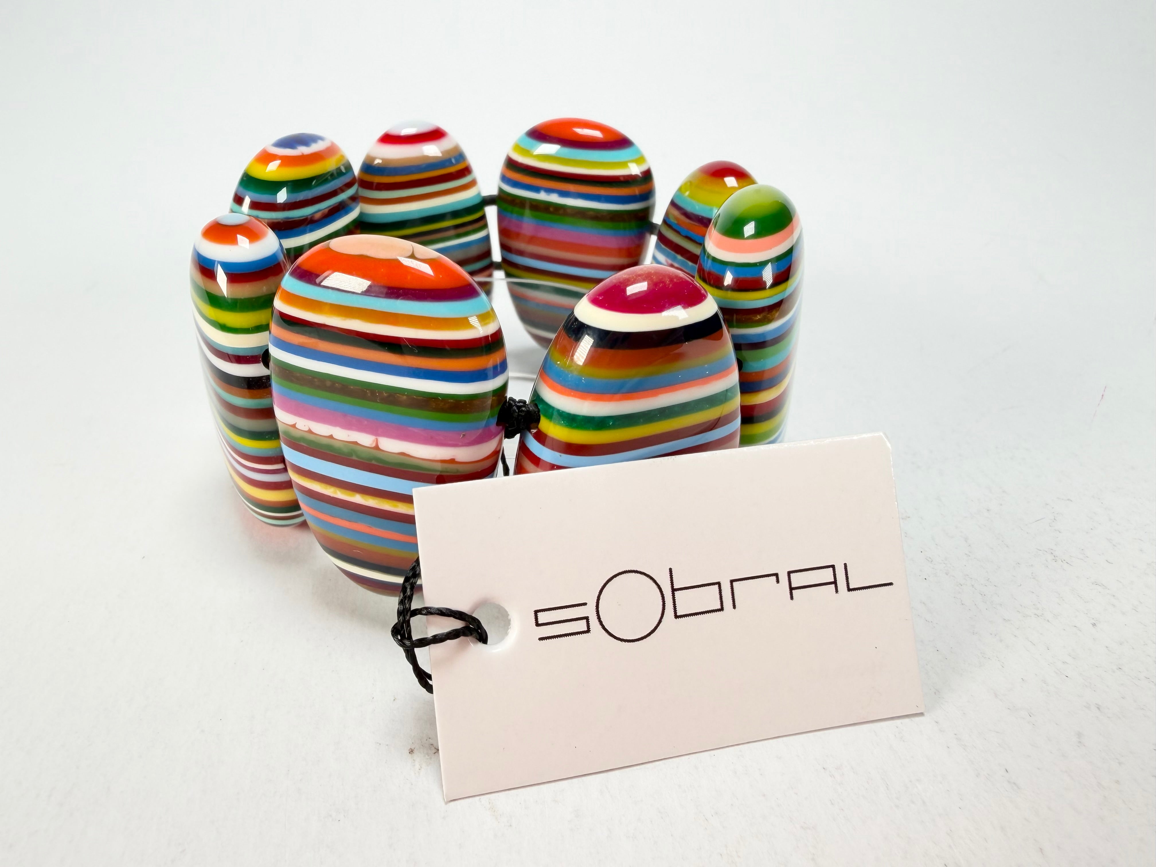 Sobral - Pop Art "Folha" Elasticated Resin Bracelet ( 005519 )