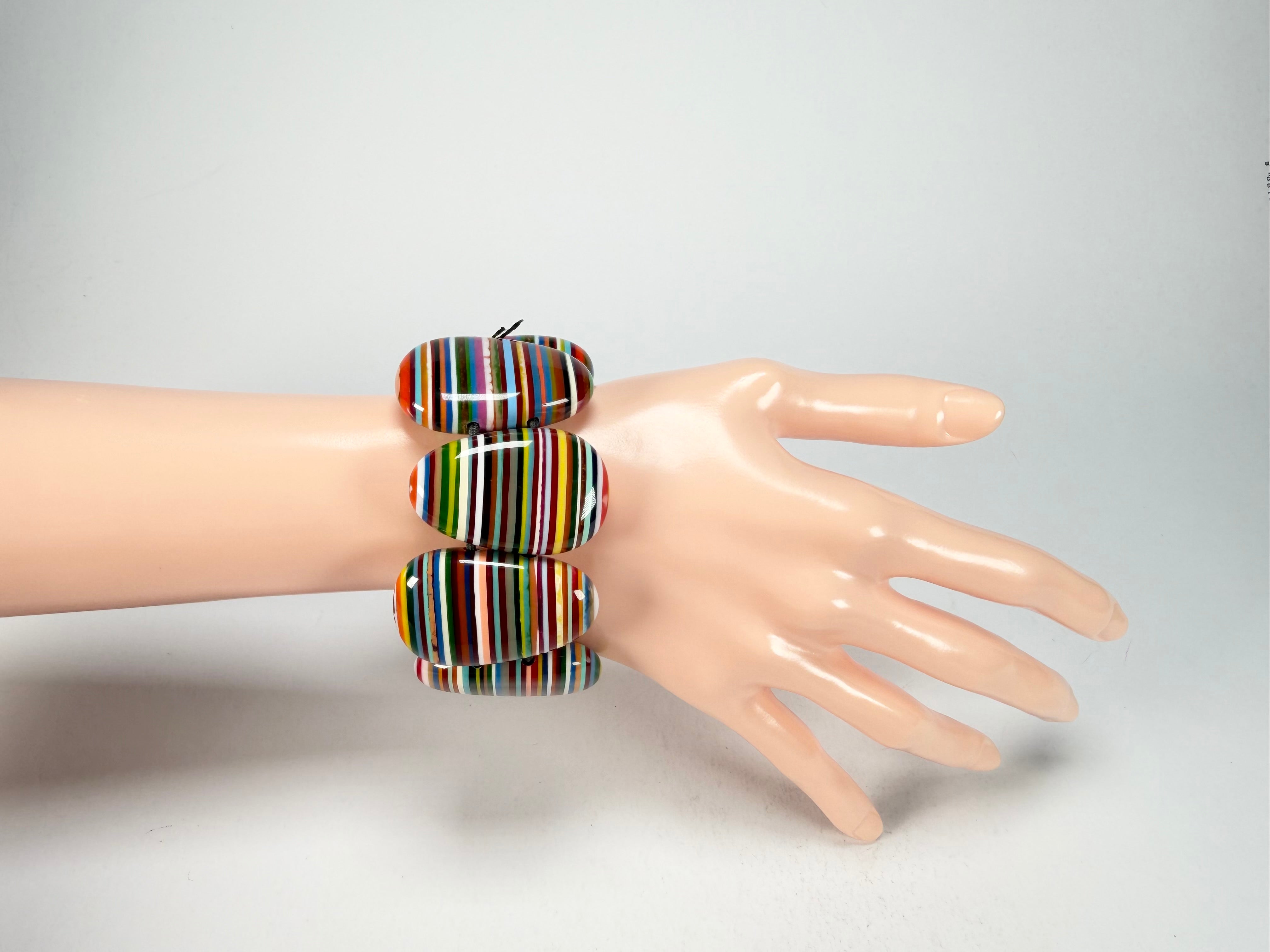 Sobral - Pop Art "Folha" Elasticated Resin Bracelet ( 005519 )
