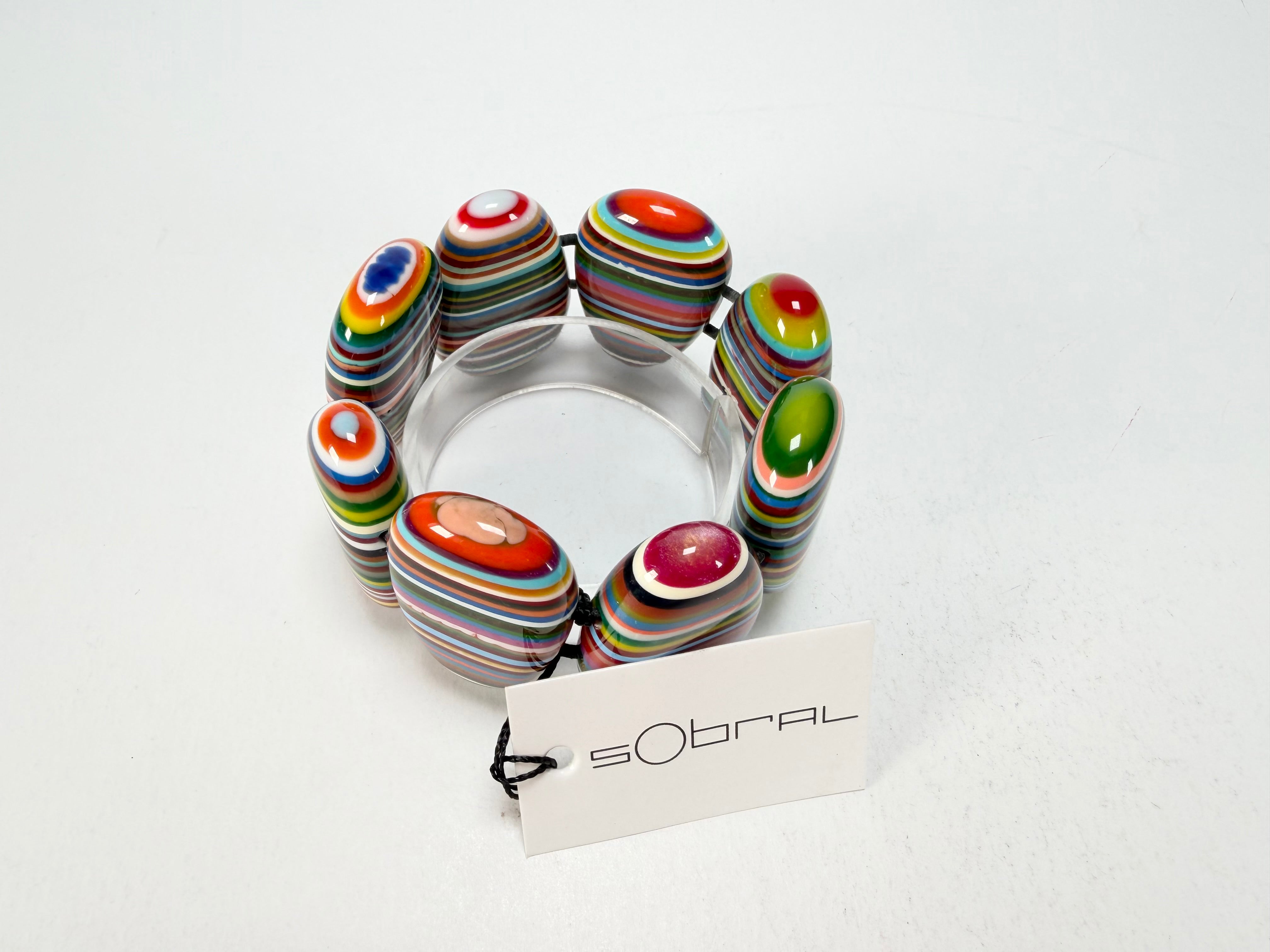 Sobral - Pop Art "Folha" Elasticated Resin Bracelet ( 005519 )