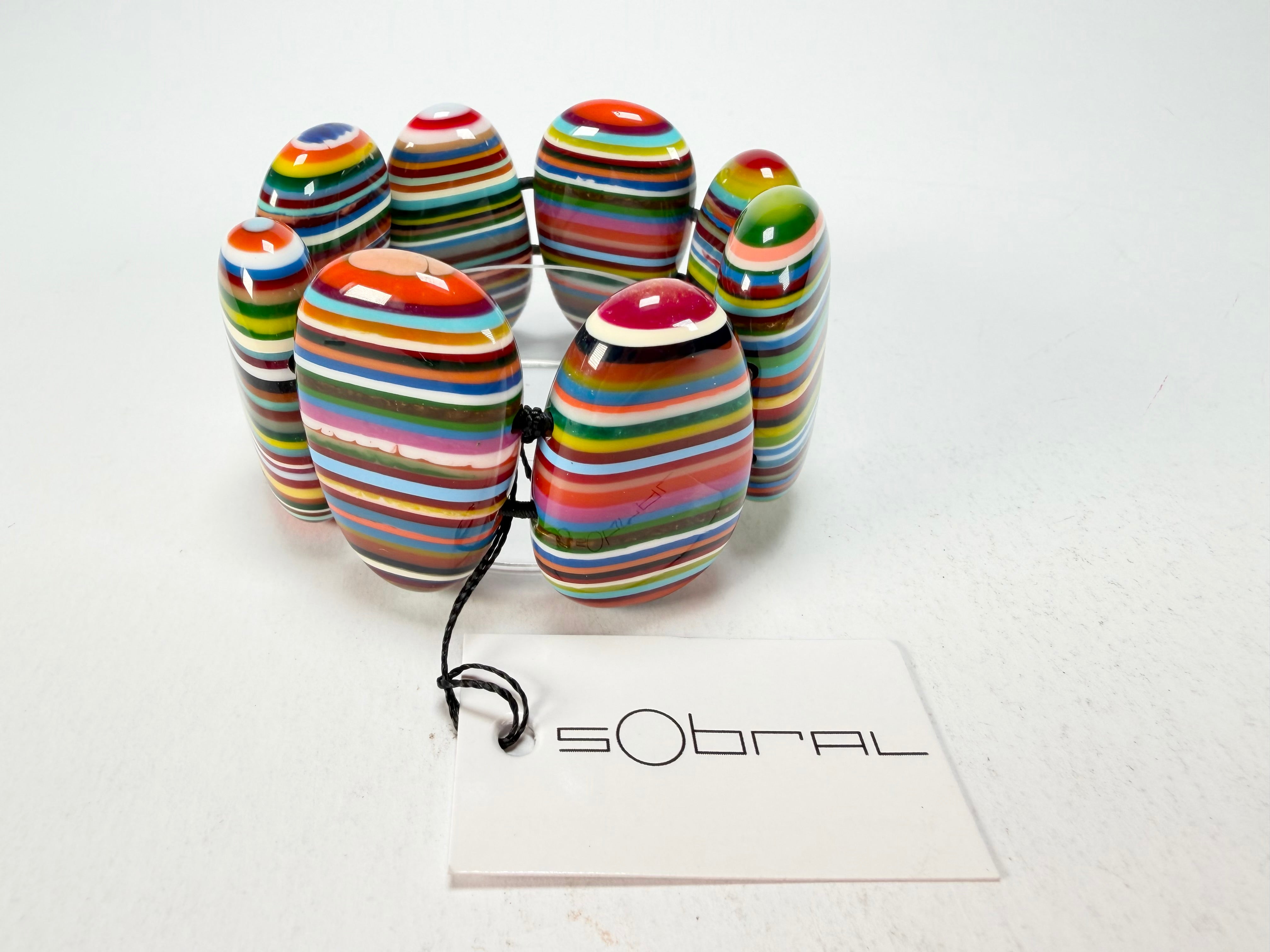 Sobral - Pop Art "Folha" Elasticated Resin Bracelet ( 005519 )