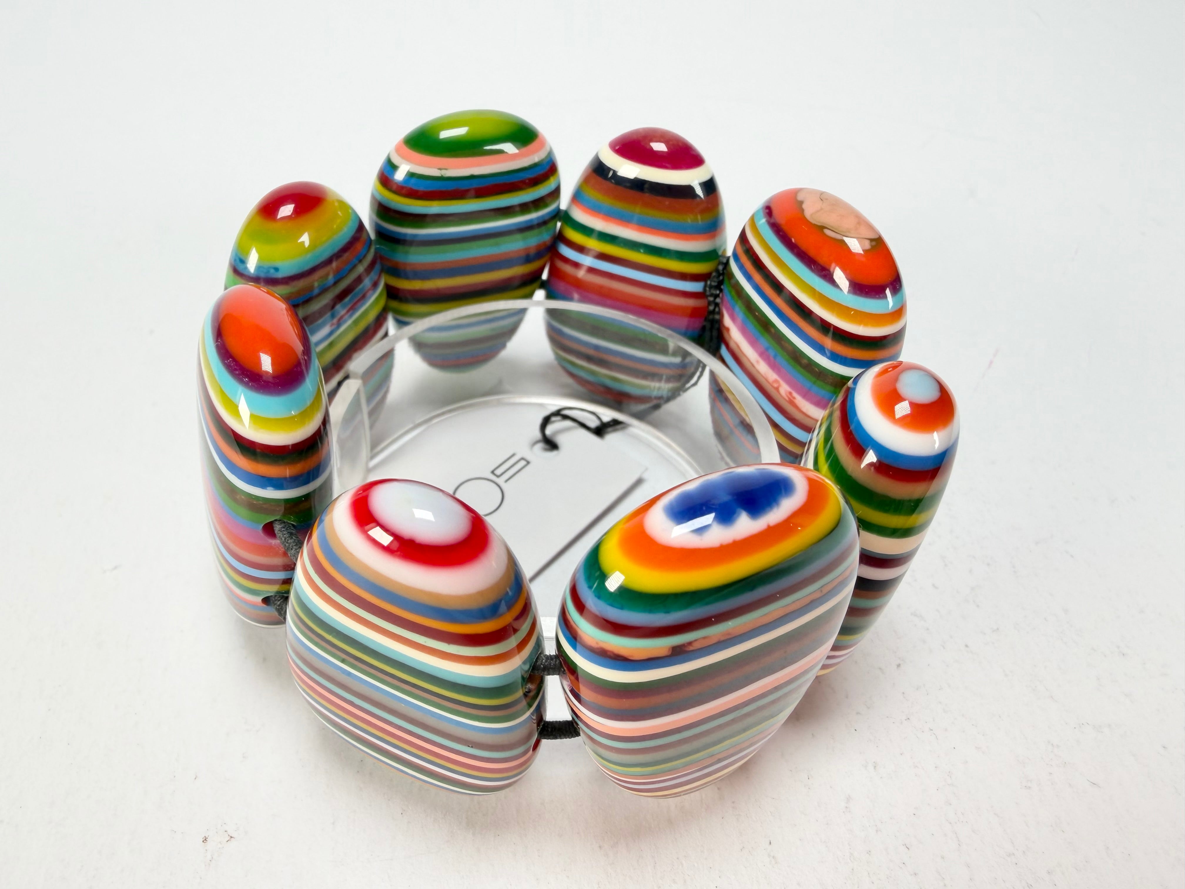 Sobral - Pop Art "Folha" Elasticated Resin Bracelet ( 005519 )