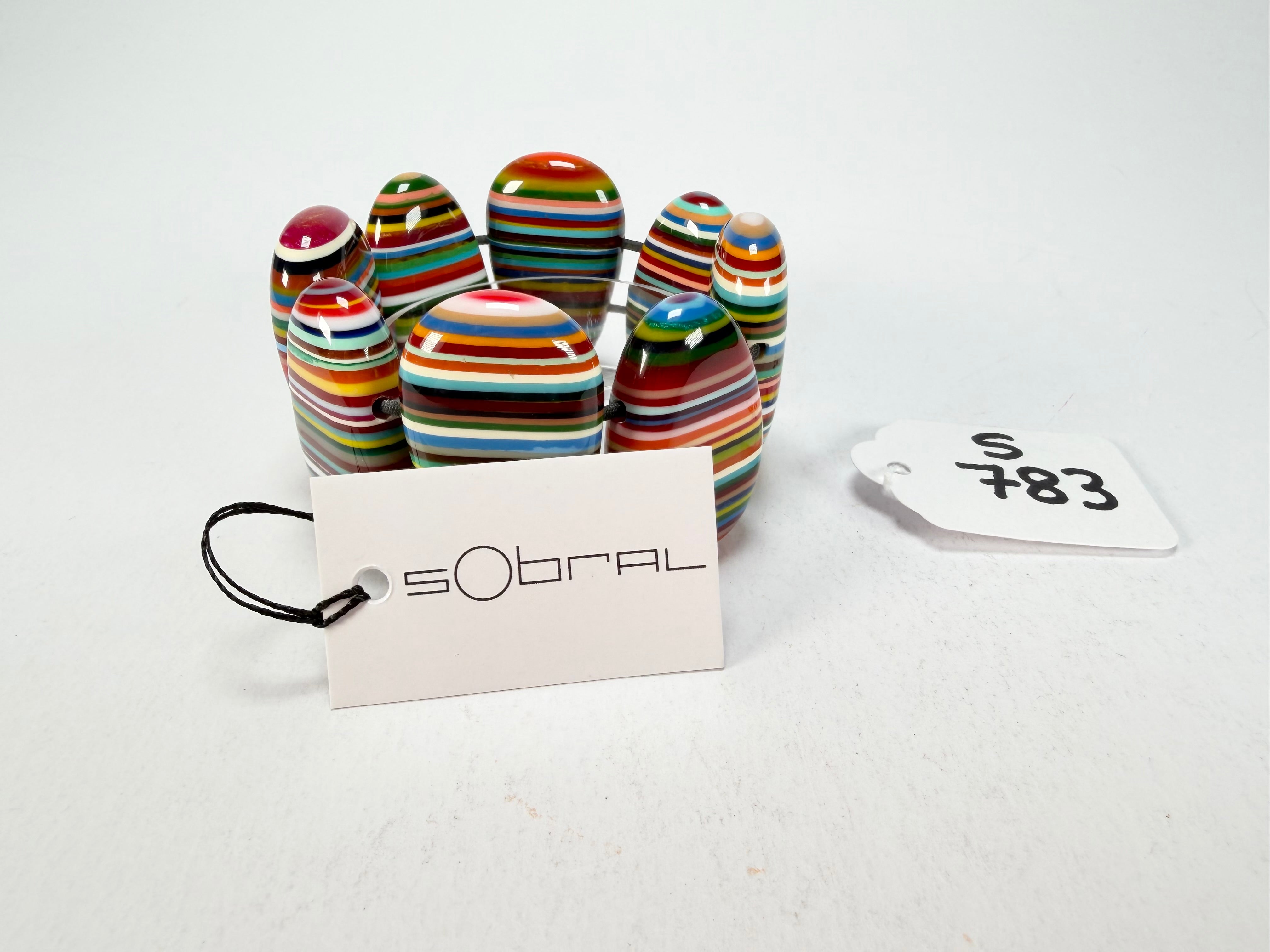 Sobral - Pop Art "Folha" Elasticated Resin Bracelet ( 005519 )