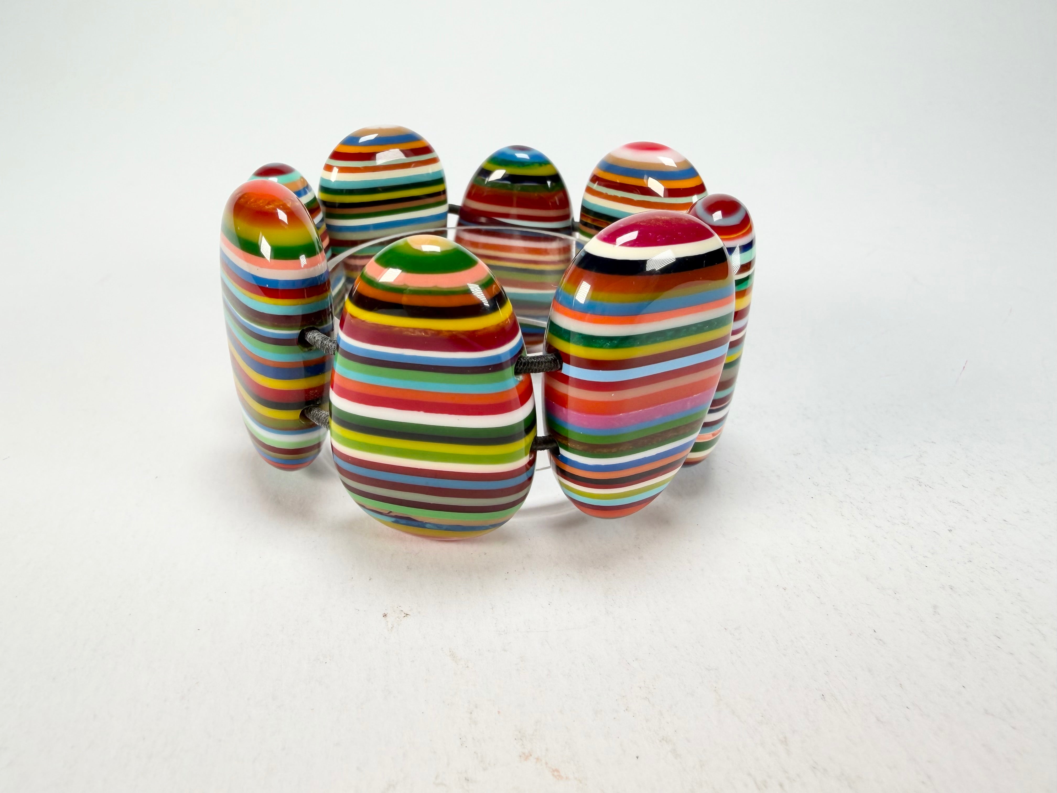 Sobral - Pop Art "Folha" Elasticated Resin Bracelet ( 005519 )