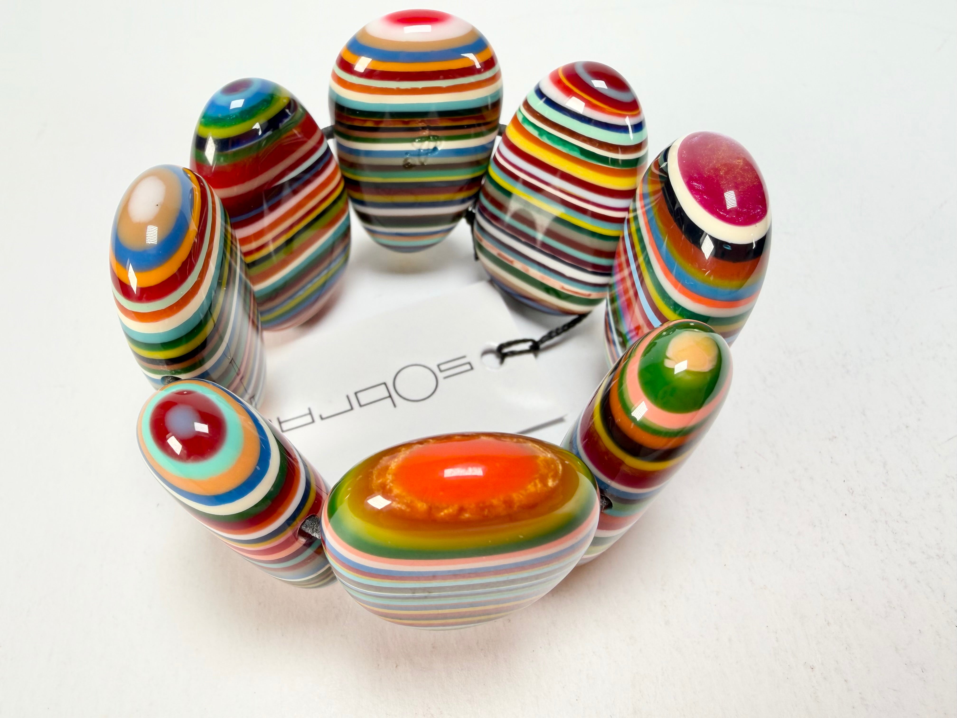 Sobral - Pop Art "Folha" Elasticated Resin Bracelet ( 005519 )