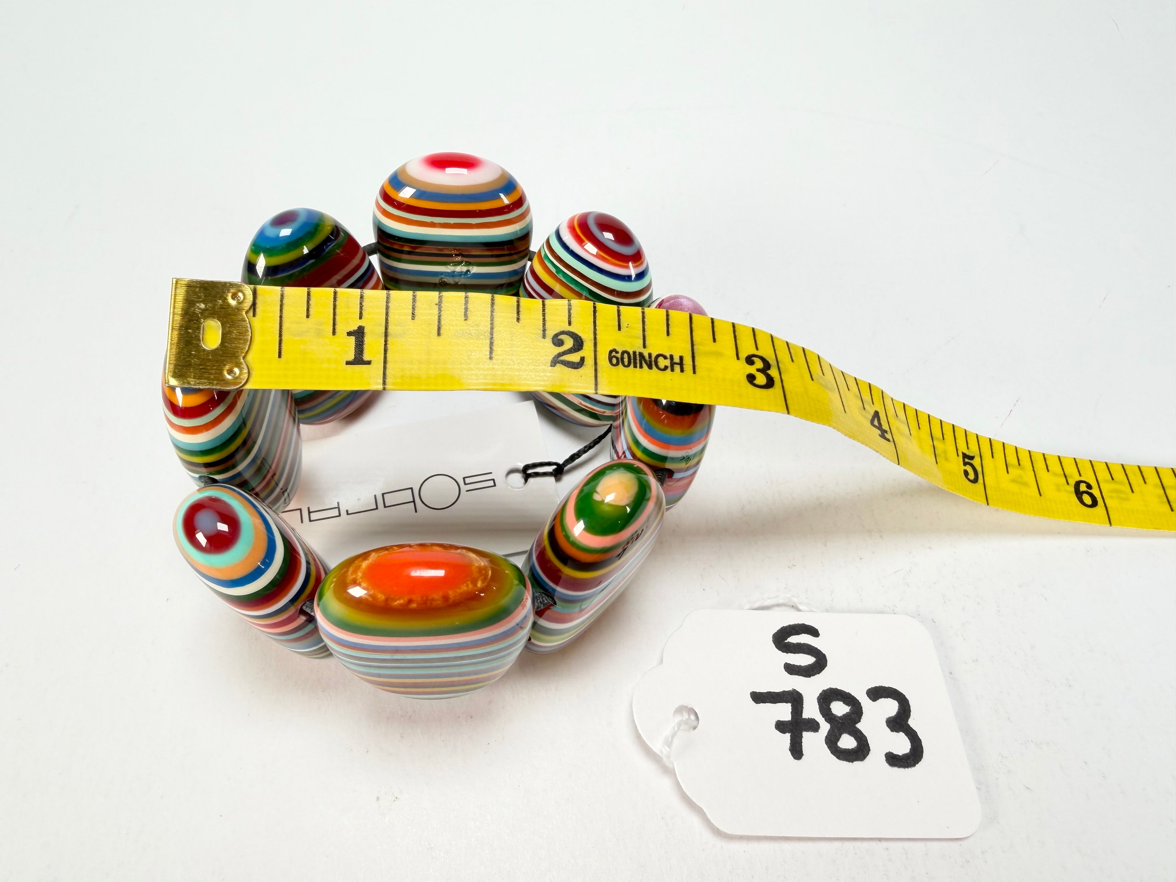 Sobral - Pop Art "Folha" Elasticated Resin Bracelet ( 005519 )