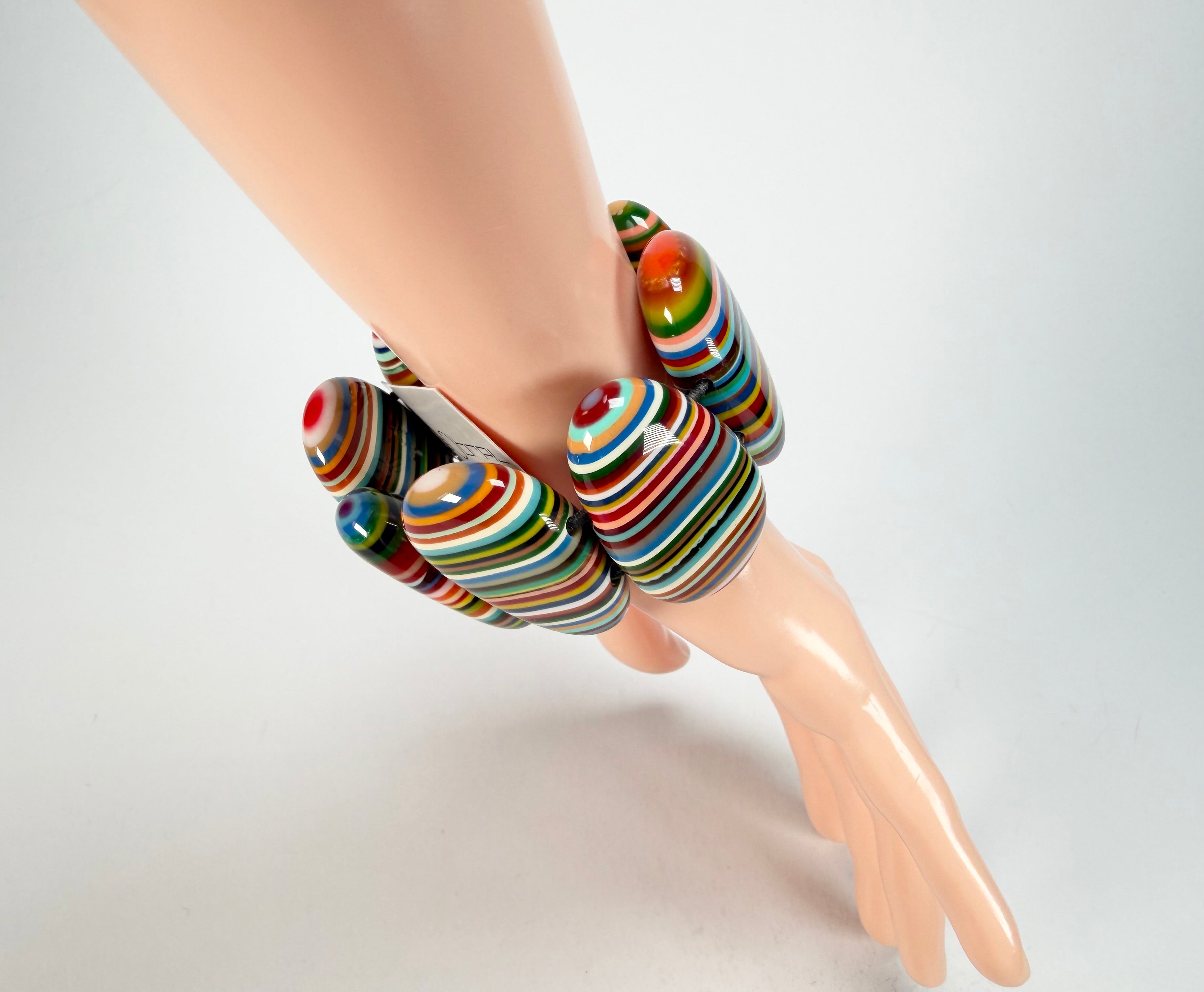 Sobral - Pop Art "Folha" Elasticated Resin Bracelet ( 005519 )