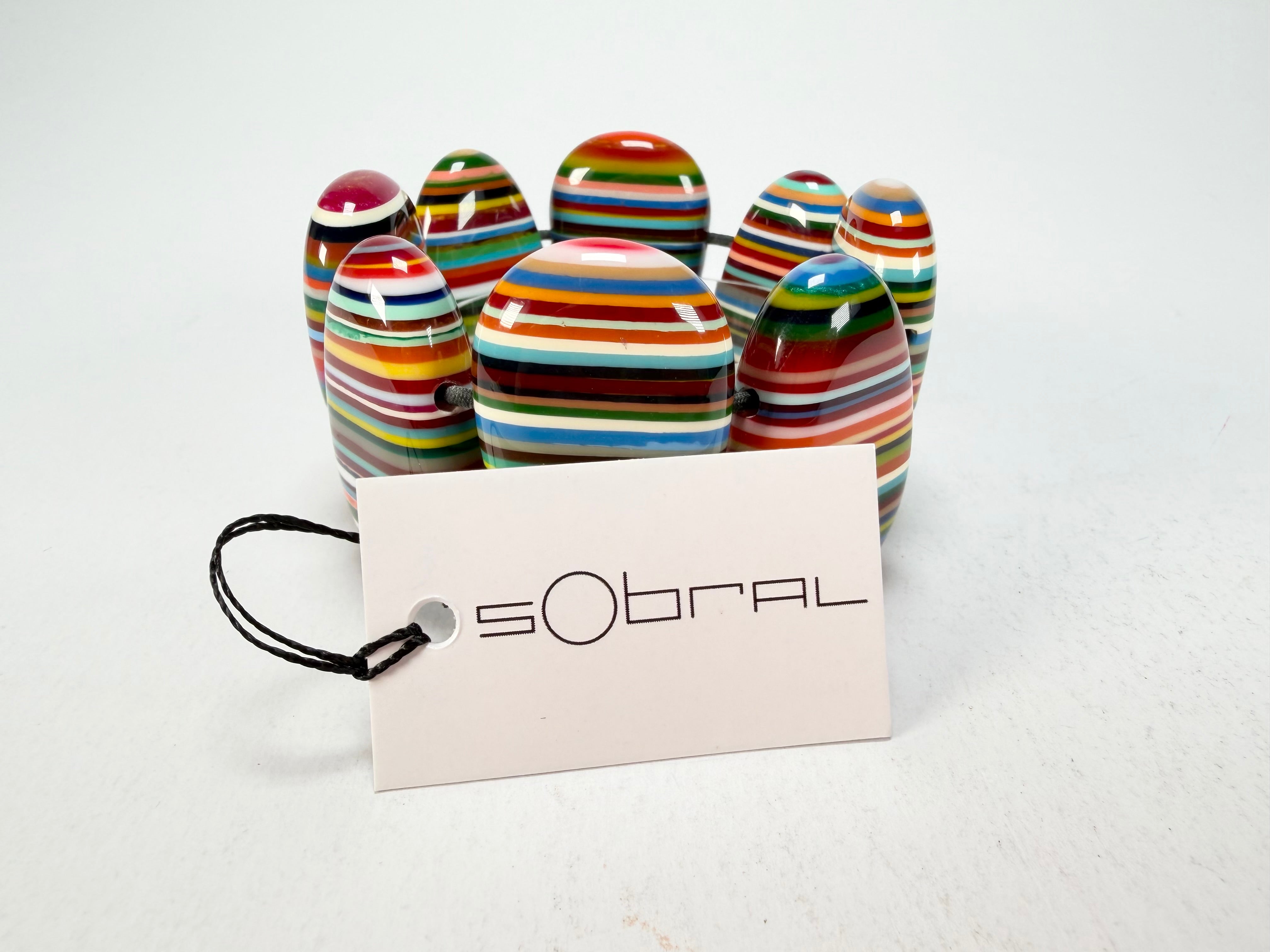 Sobral - Pop Art "Folha" Elasticated Resin Bracelet ( 005519 )
