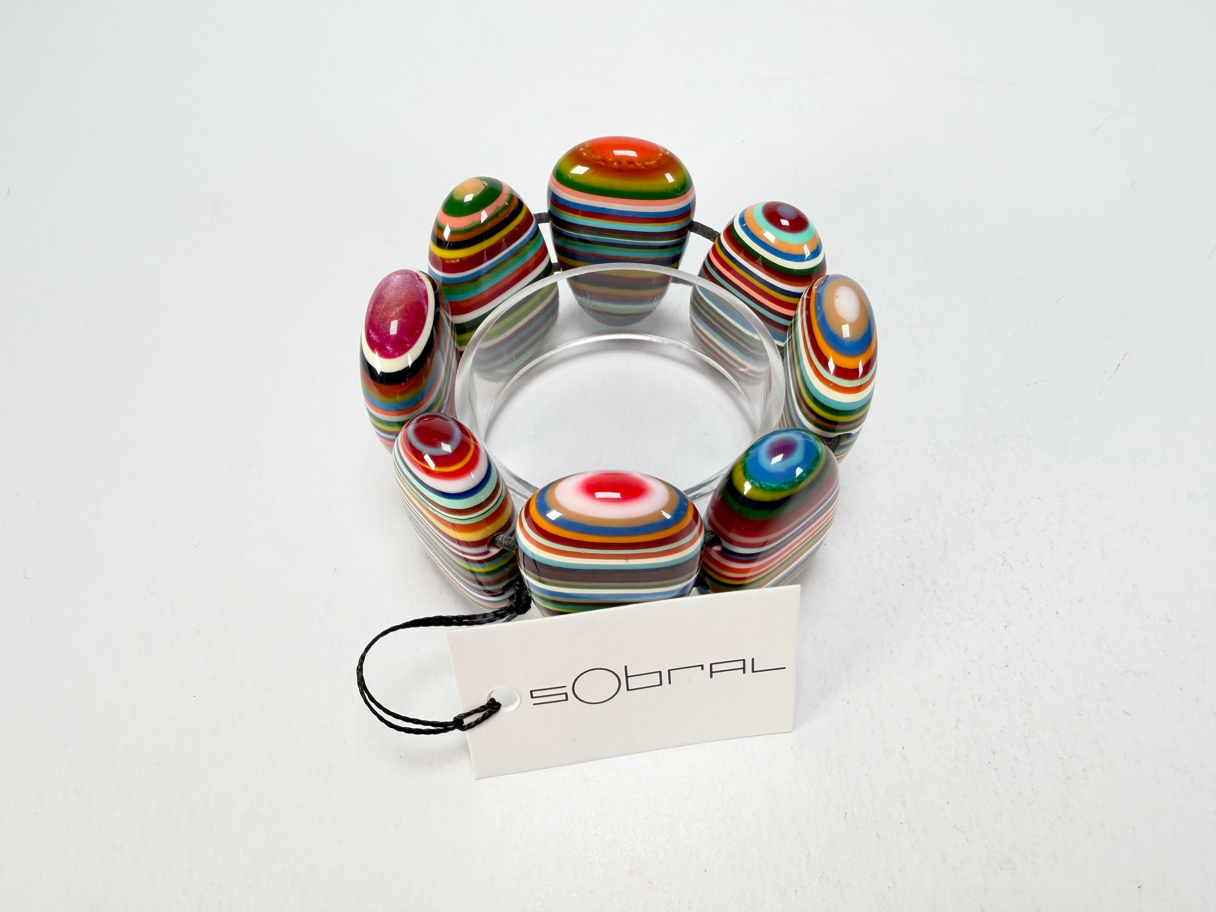 Sobral - Pop Art "Folha" Elasticated Resin Bracelet ( 005519 )