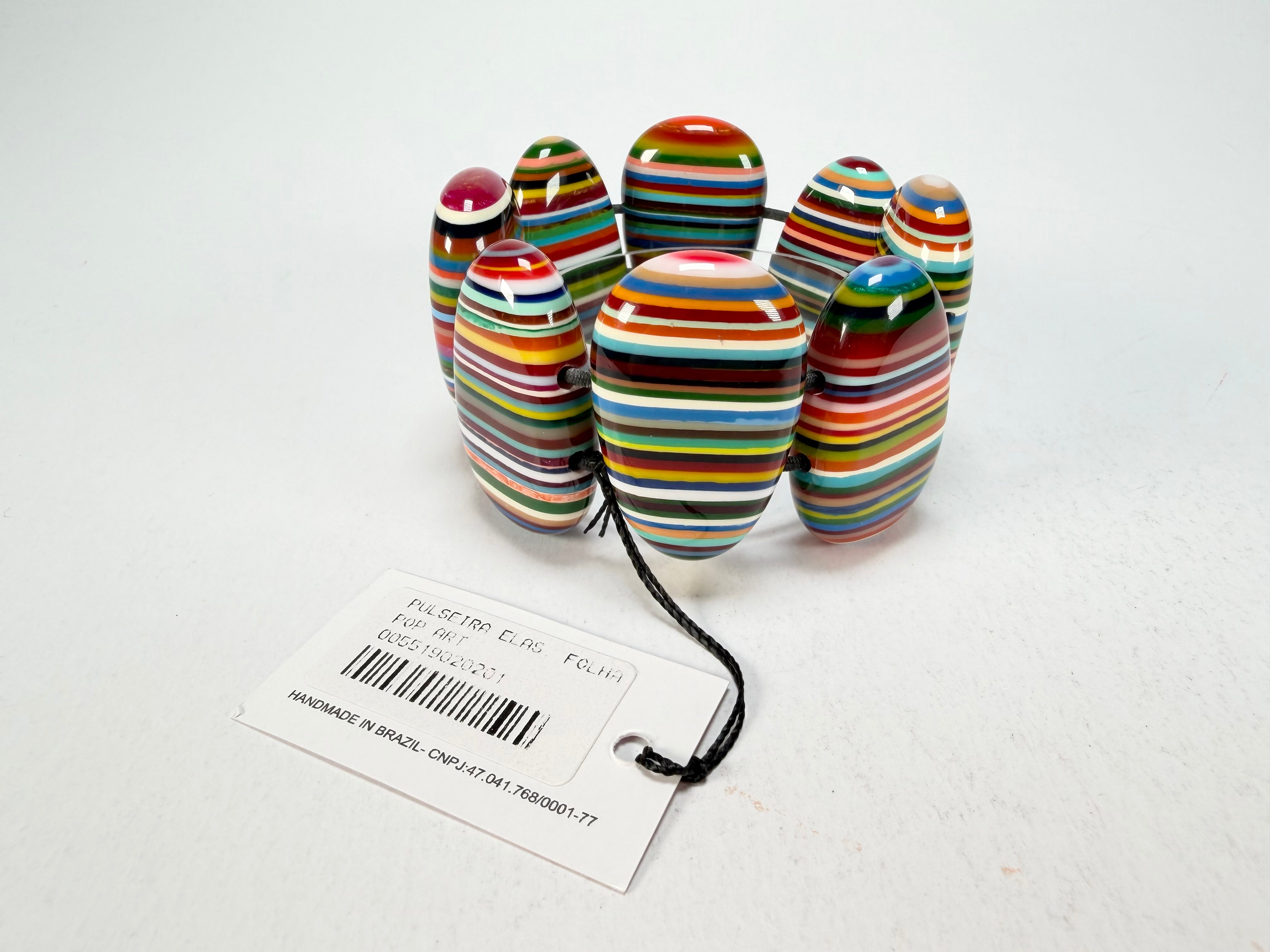 Sobral - Pop Art "Folha" Elasticated Resin Bracelet ( 005519 )