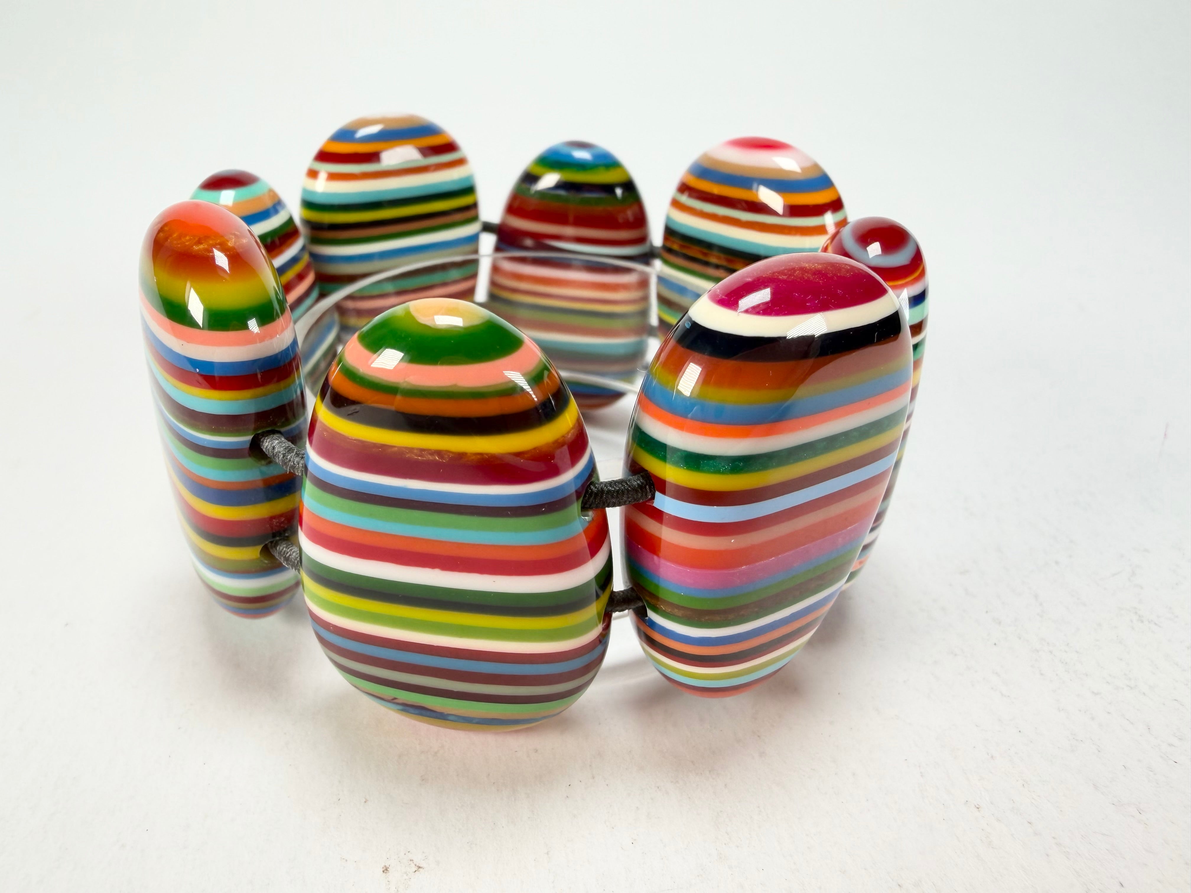 Sobral - Pop Art "Folha" Elasticated Resin Bracelet ( 005519 )