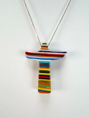 Sobral - Pop Art "Cristo" Resin AG Sliver Necklace ( 004629 )