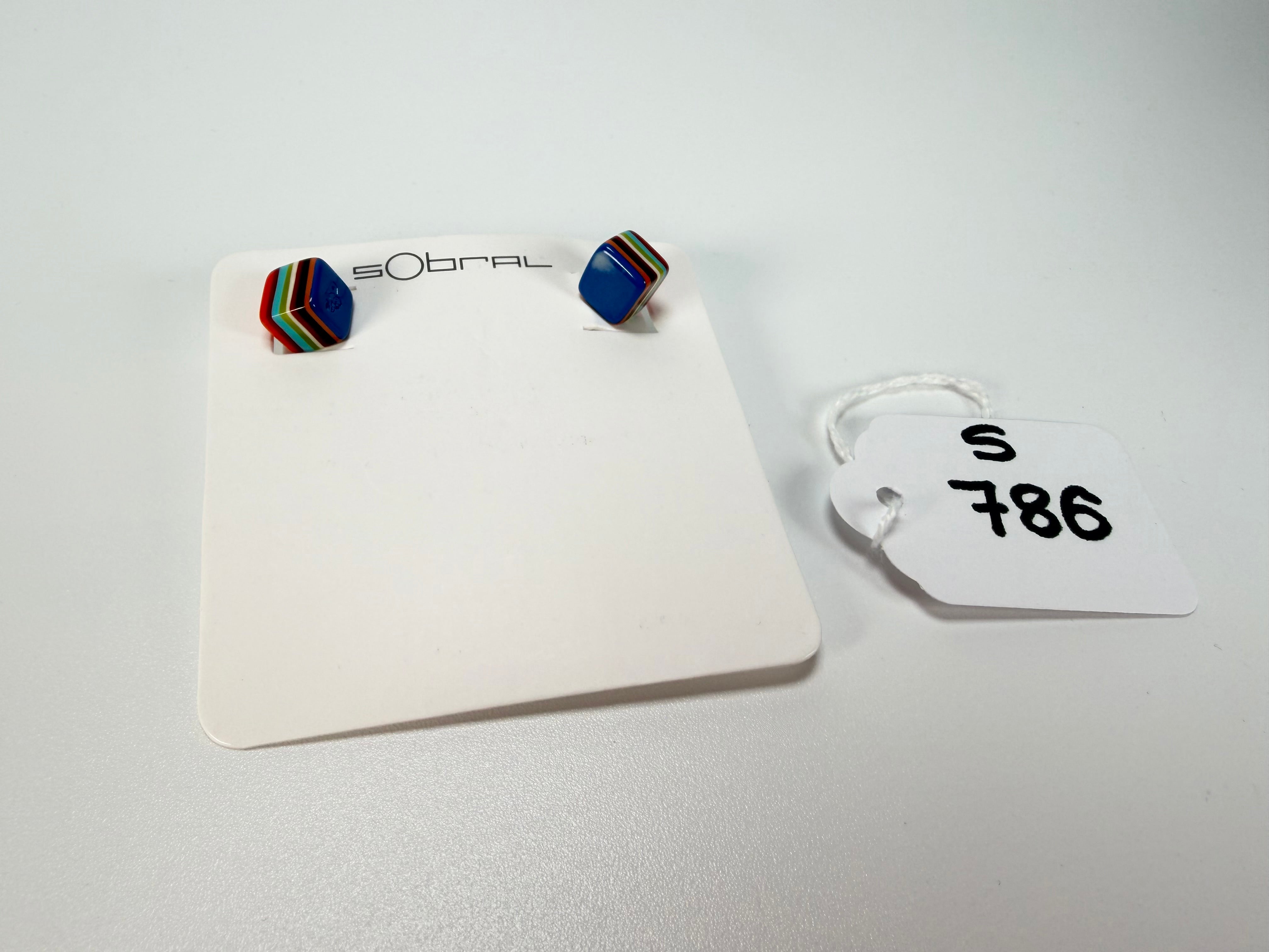Sobral - Pop Art "Cubinho" Resin Earrings ( 000096 )