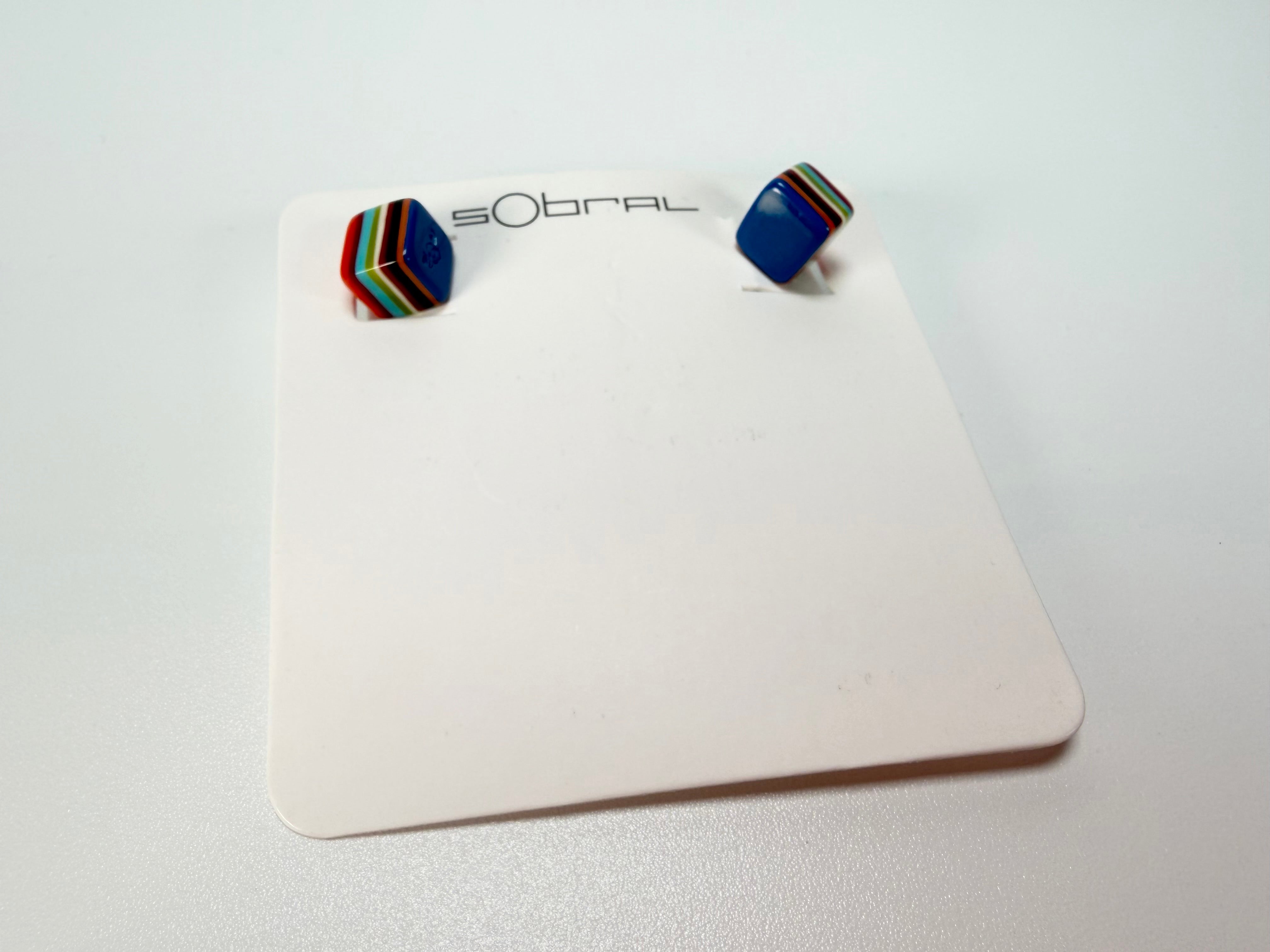 Sobral - Pop Art "Cubinho" Resin Earrings ( 000096 )