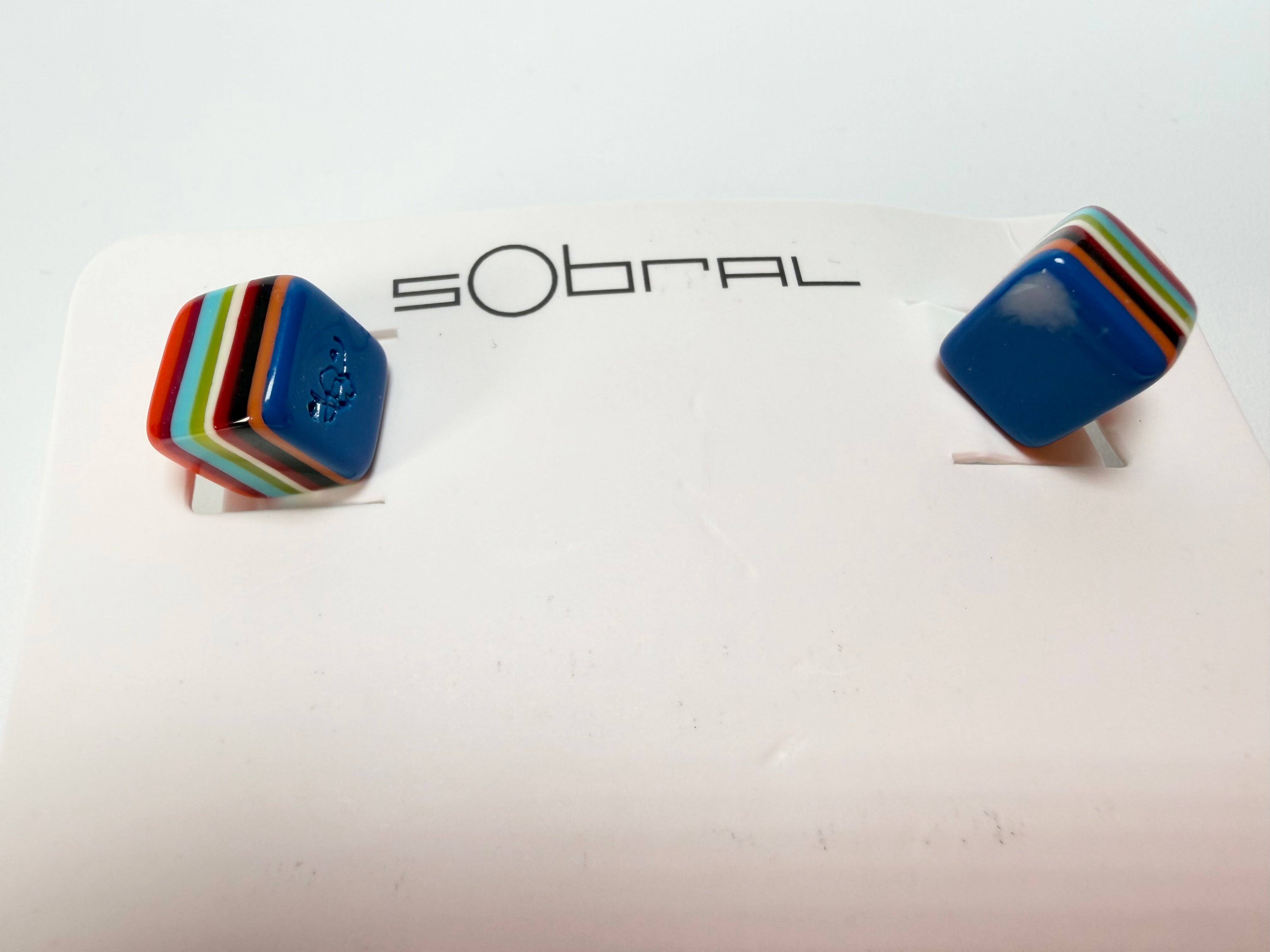 Sobral - Pop Art "Cubinho" Resin Earrings ( 000096 )