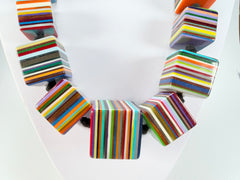 Sobral - Pop Art "K" Multi Cubes Resin Necklace ( 003624 )