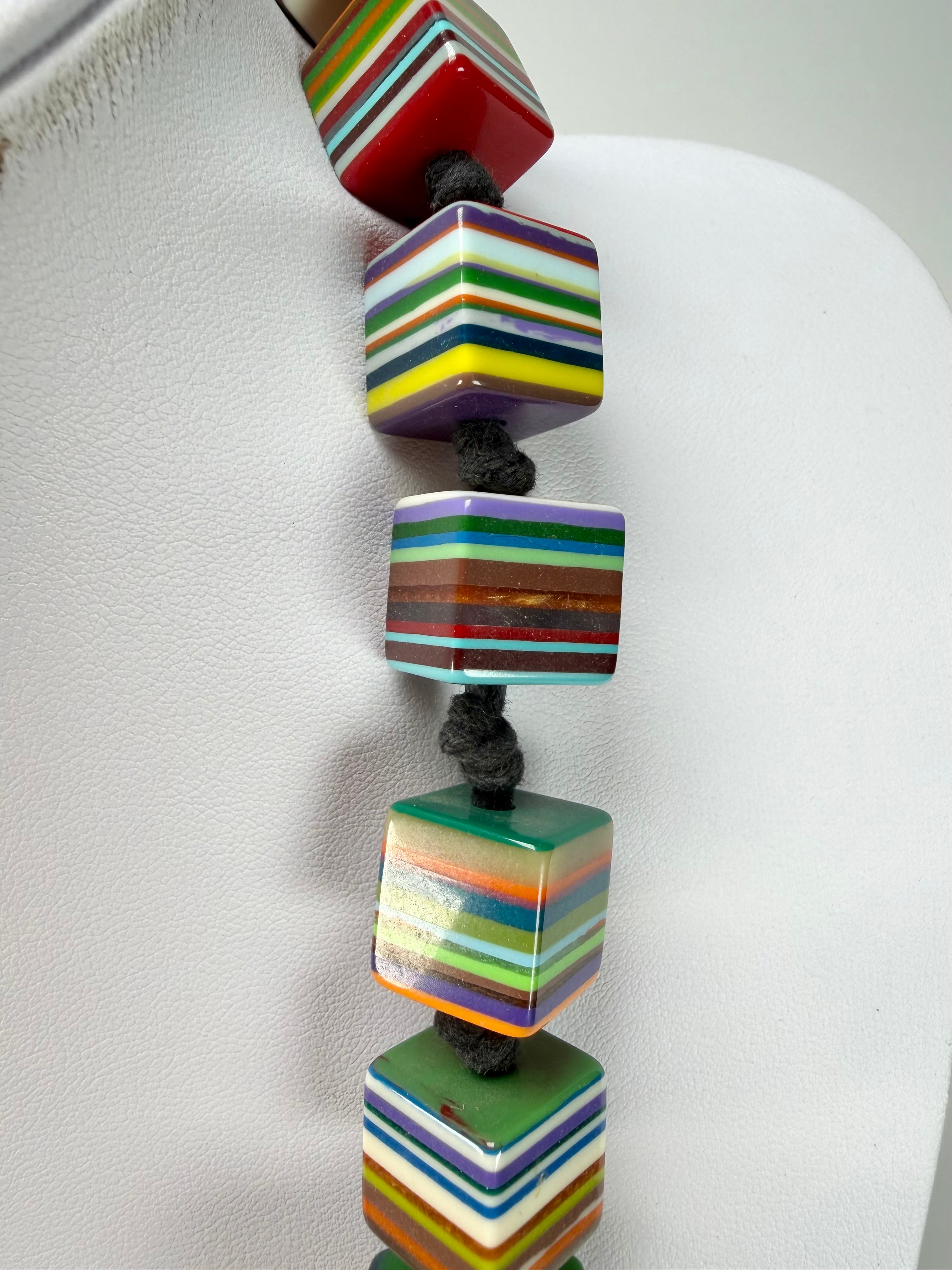 Sobral - Pop Art "K" Multi Cubes Resin Necklace ( 003624 )