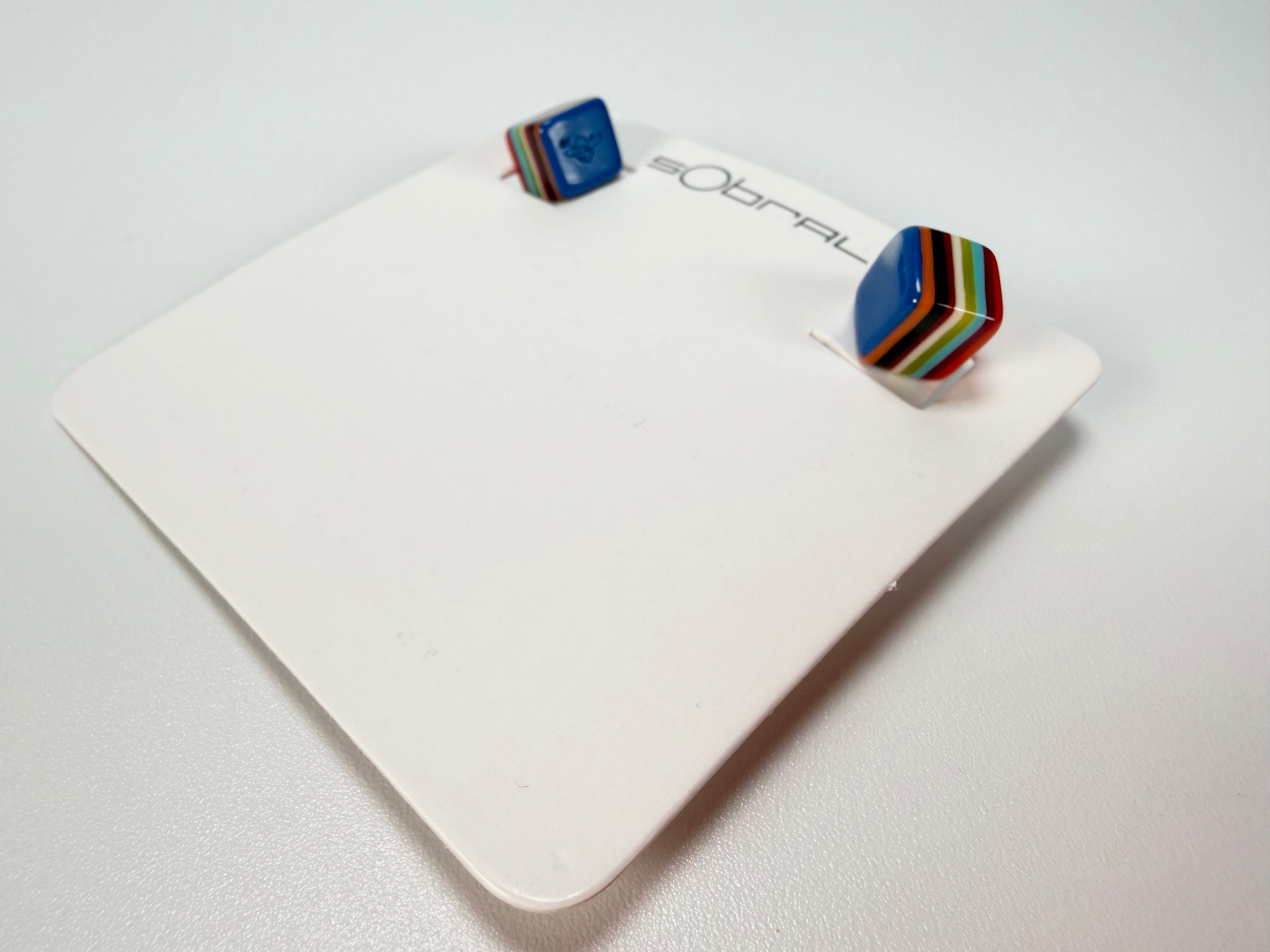 Sobral - Pop Art "Cubinho" Resin Earrings ( 000096 )