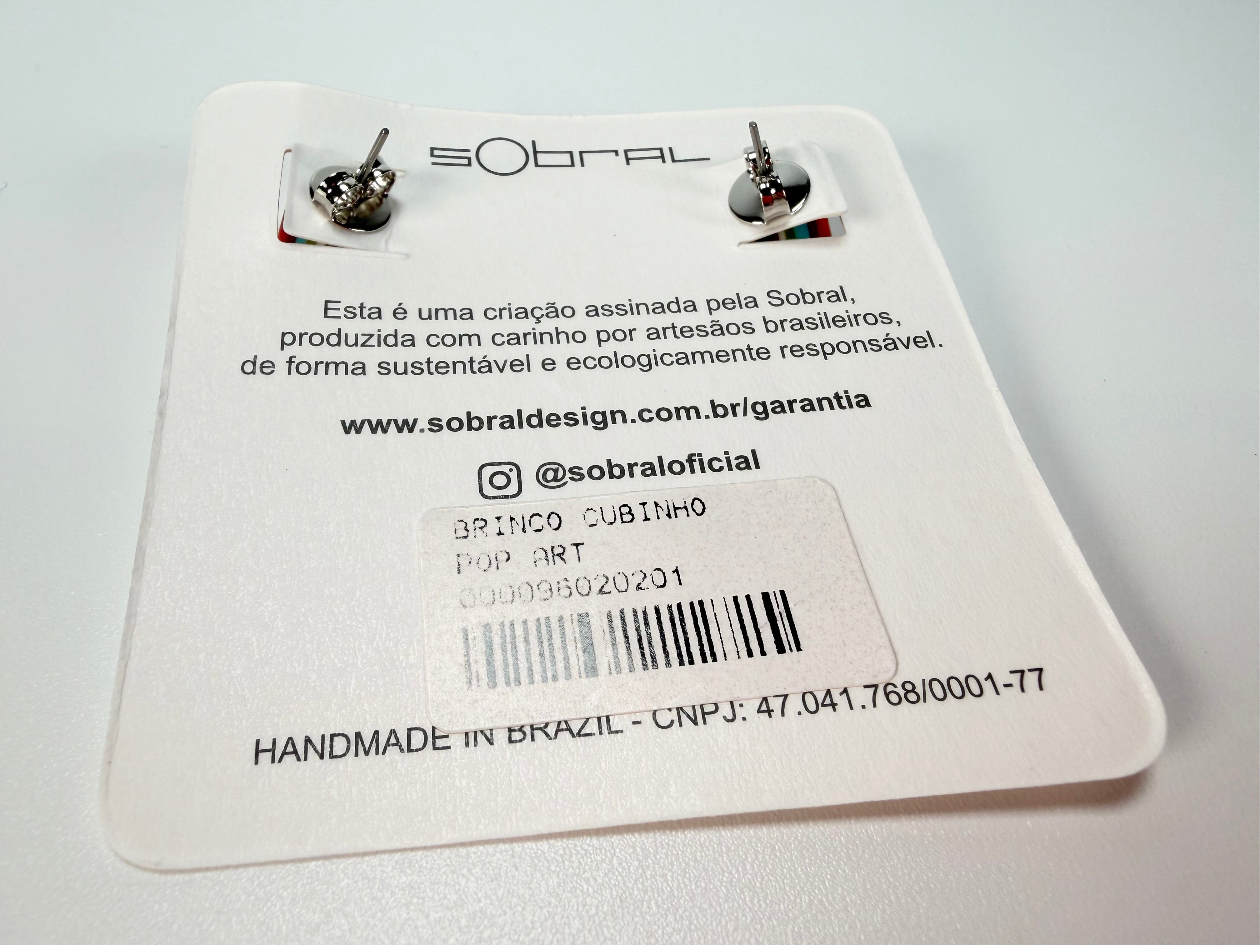 Sobral - Pop Art "Cubinho" Resin Earrings ( 000096 )