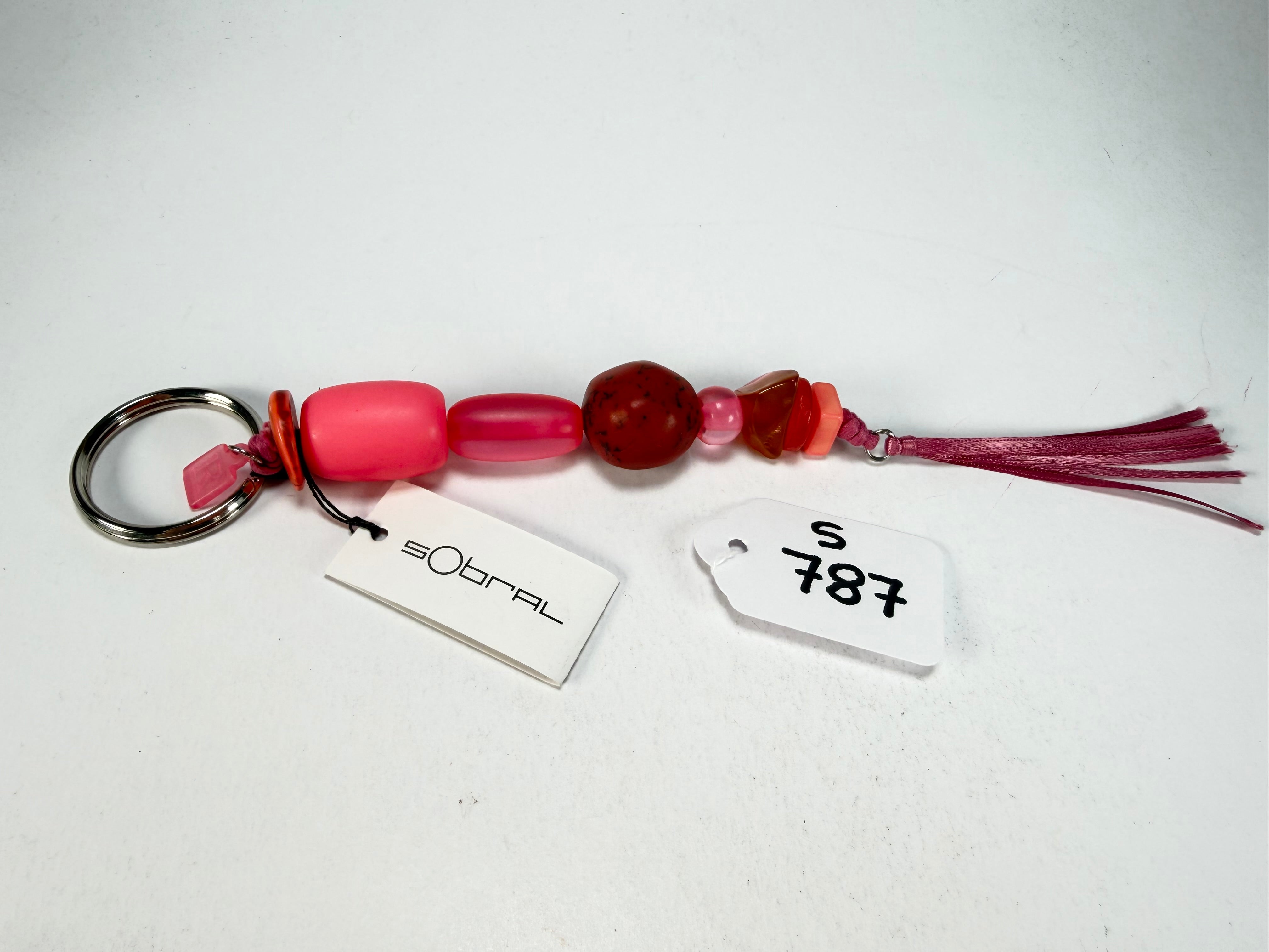 Sobral - Indiana "Cereja" Pink Resin Key Ring / Key Chain ( 000179 )