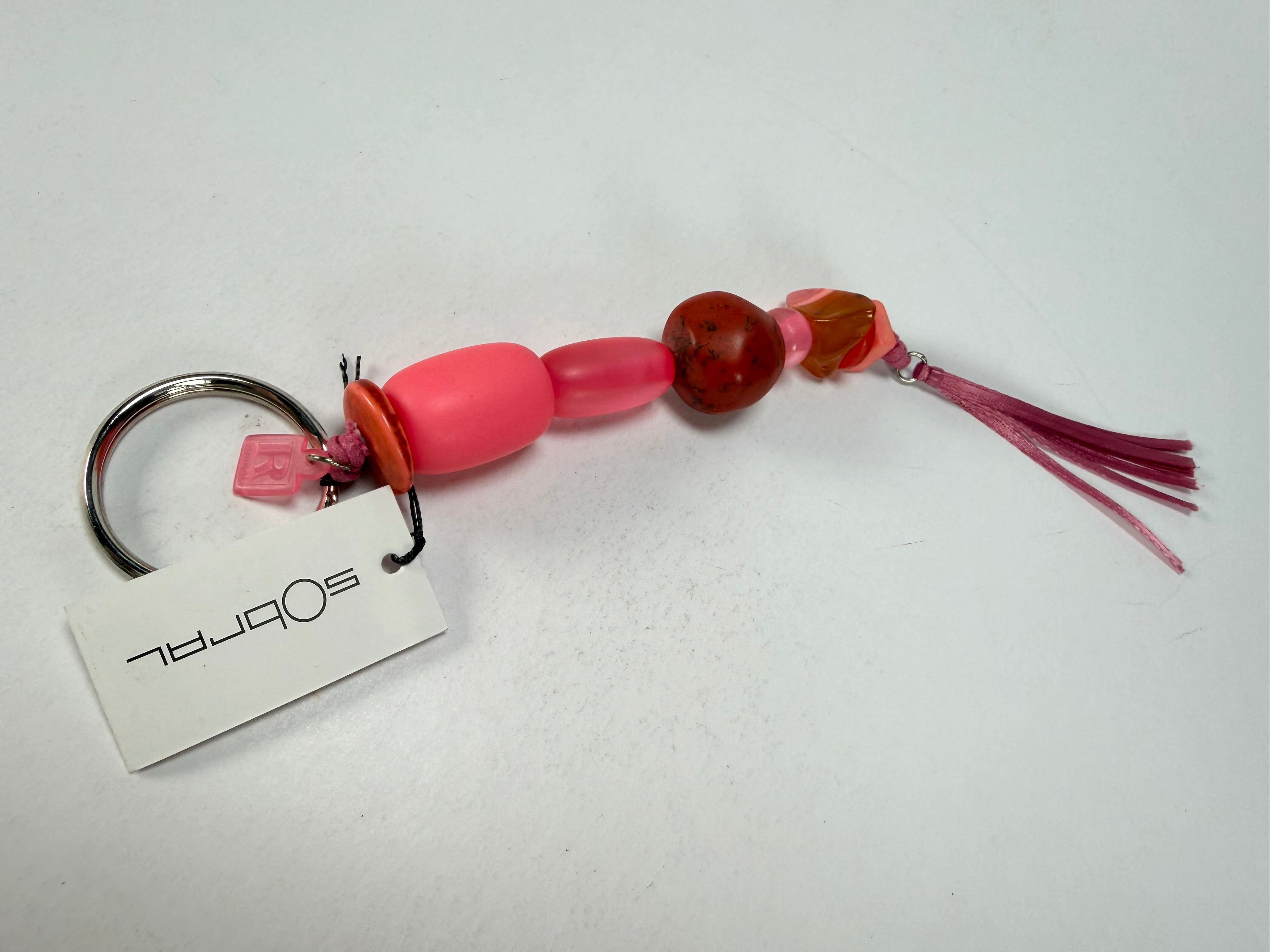 Sobral - Indiana "Cereja" Pink Resin Key Ring / Key Chain ( 000179 )