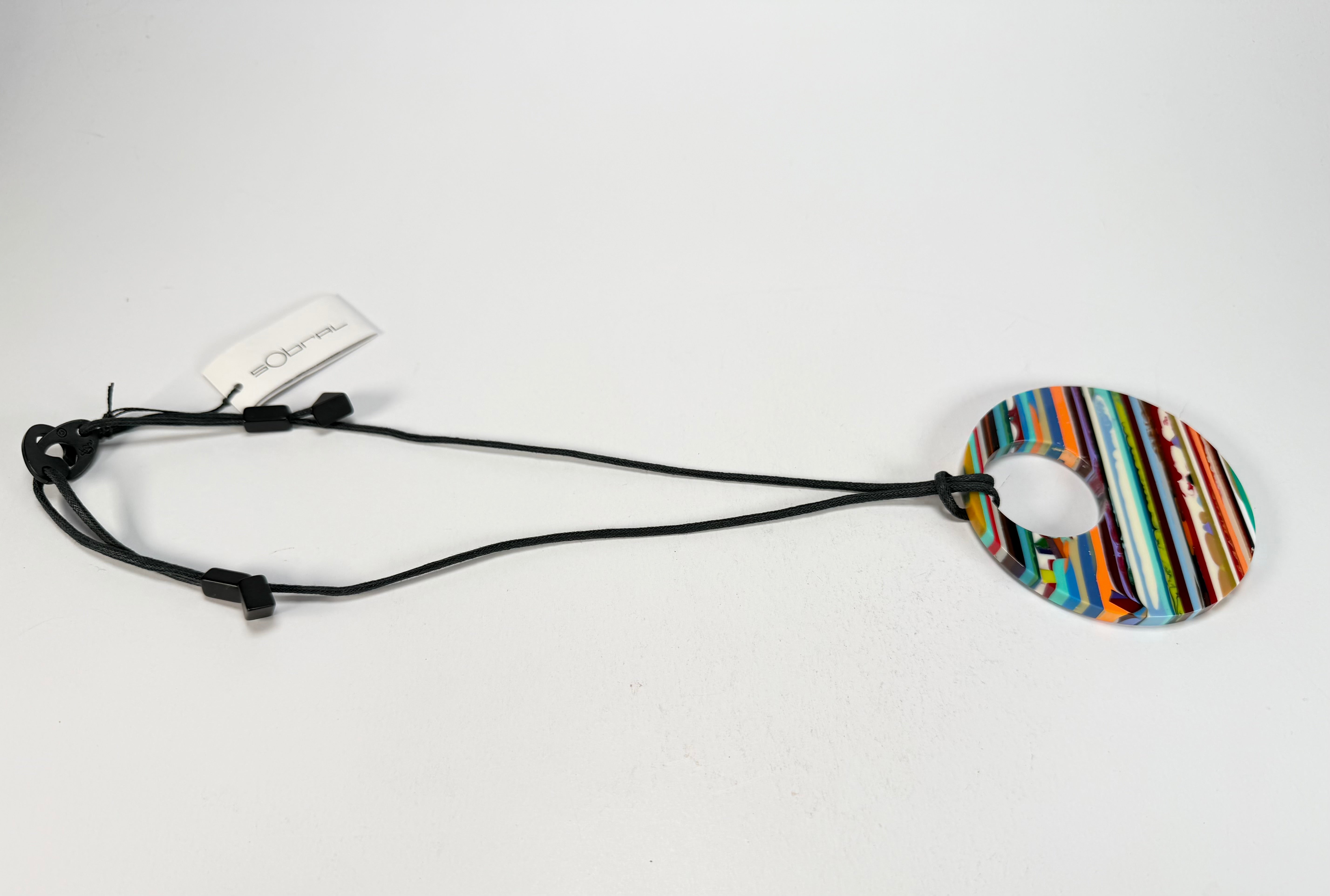 Sobral - Pop Art "Pollock Disc" Resin Necklace ( 004296 )