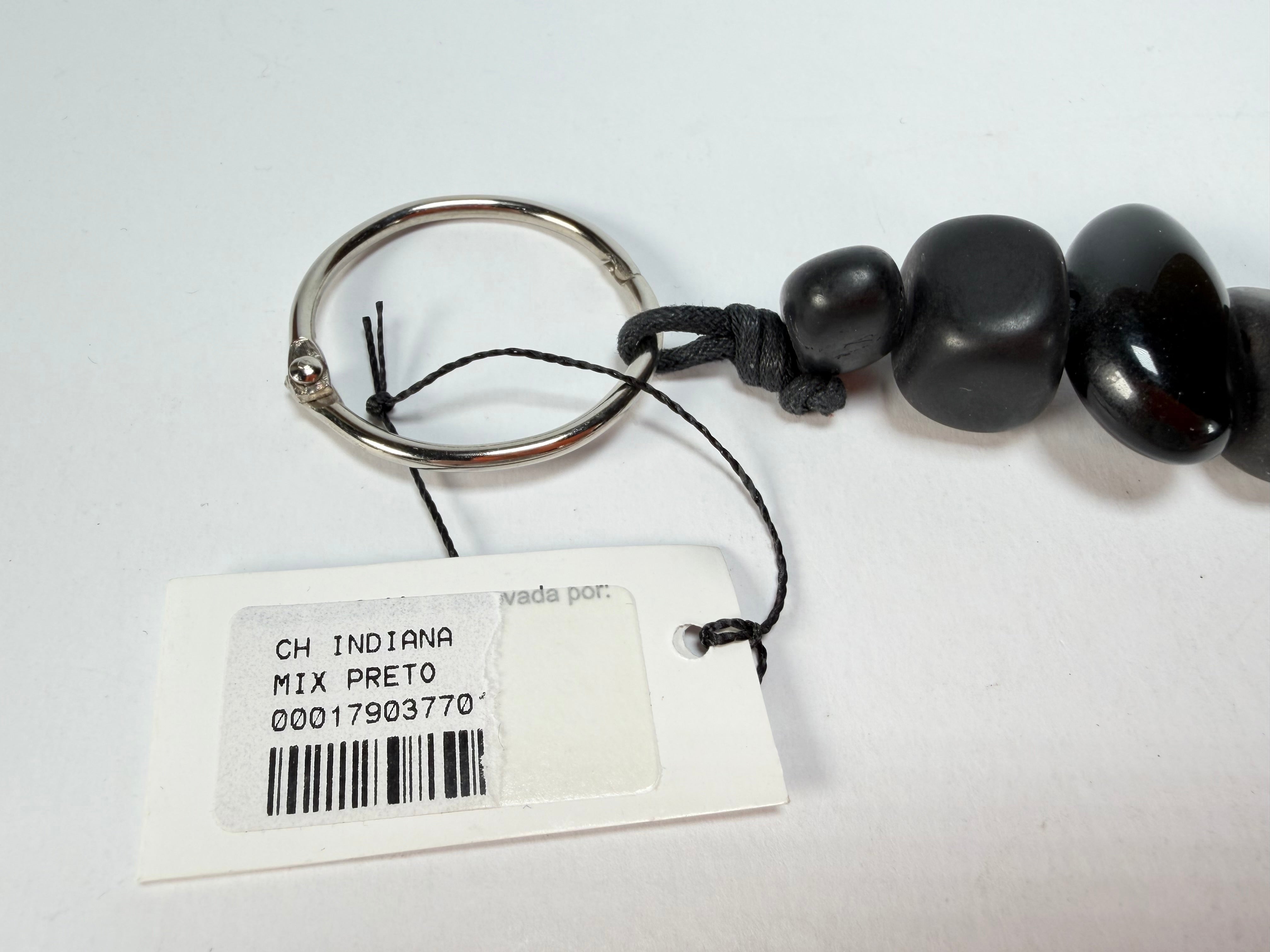 Sobral - Indiana "Preto" Black Resin Key Ring / Key Chain ( 000179 )