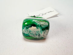 Sobral - Onda Verde "Wave" Green Resin Ring ( 005325 ) - Size UK P / US 8
