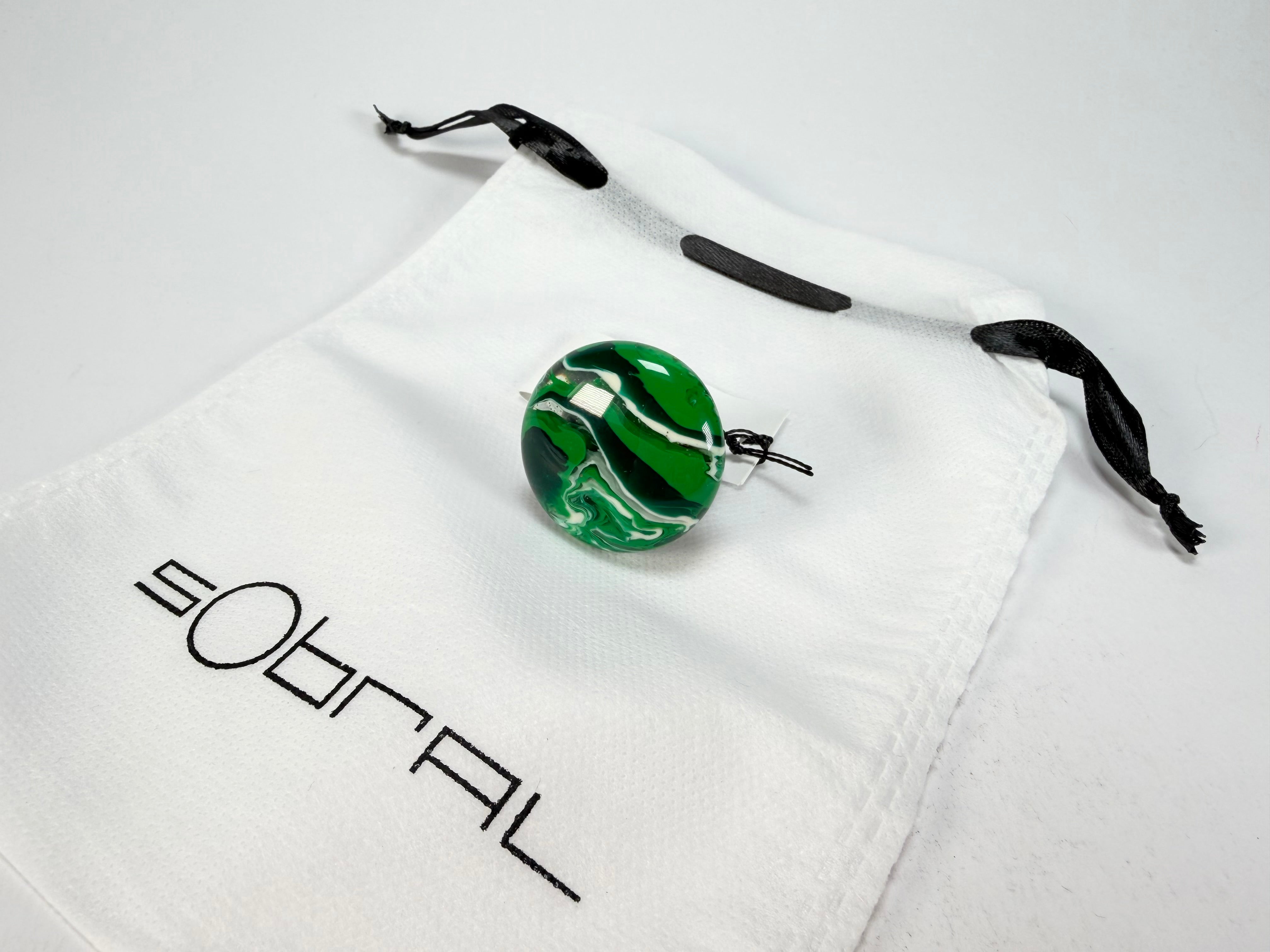 Sobral - Onda Verde "Onda Circle" Green Resin Ring ( 005324 ) - Size UK S / US 9