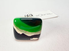 Sobral - Onda Verde "Wave" Green Resin Ring ( 005325 ) - Size UK R / US 8.5