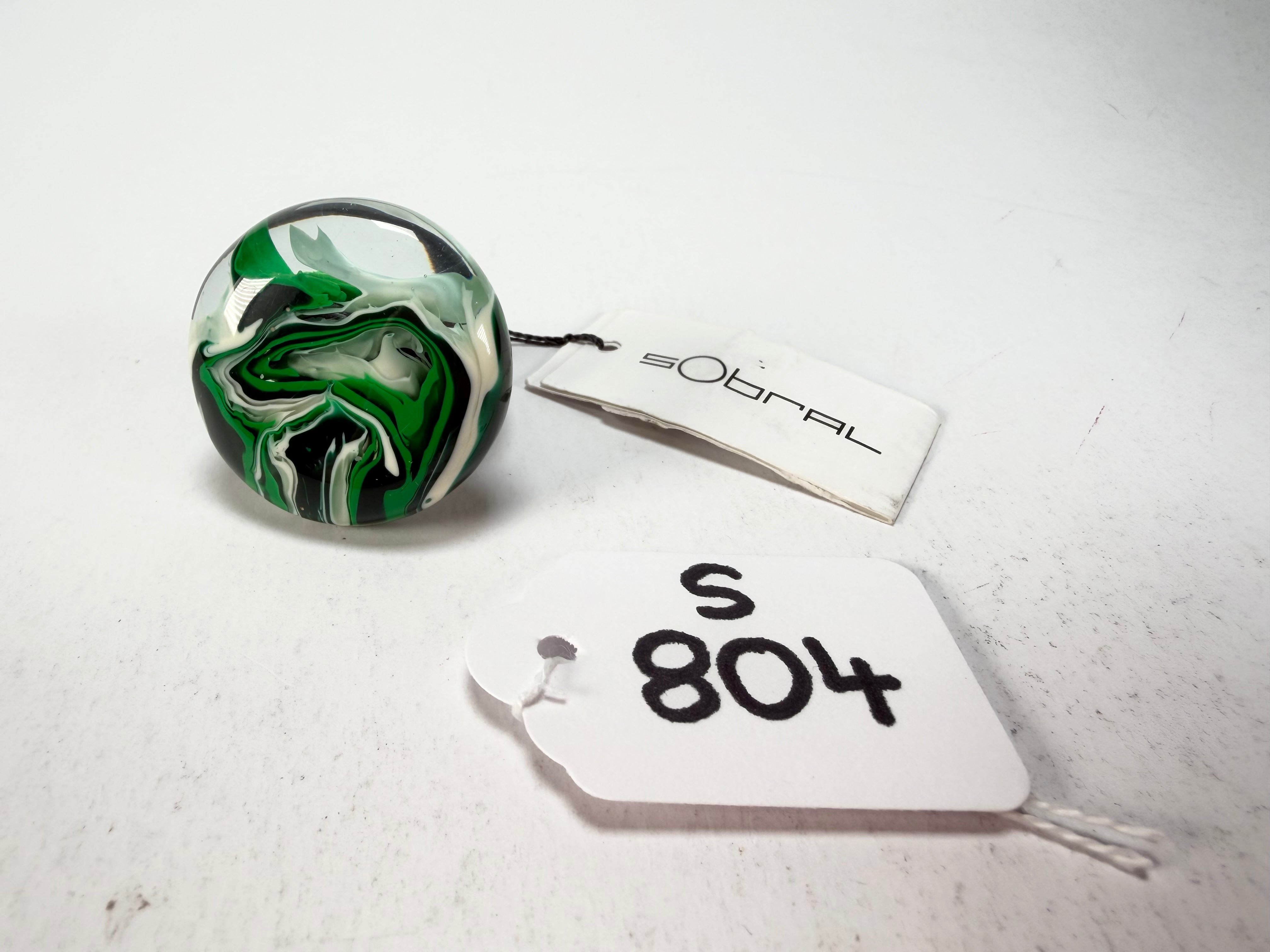 Sobral - Onda Verde "Onda Circle" Green Resin Ring ( 005324 ) - Size UK V / US 10.5