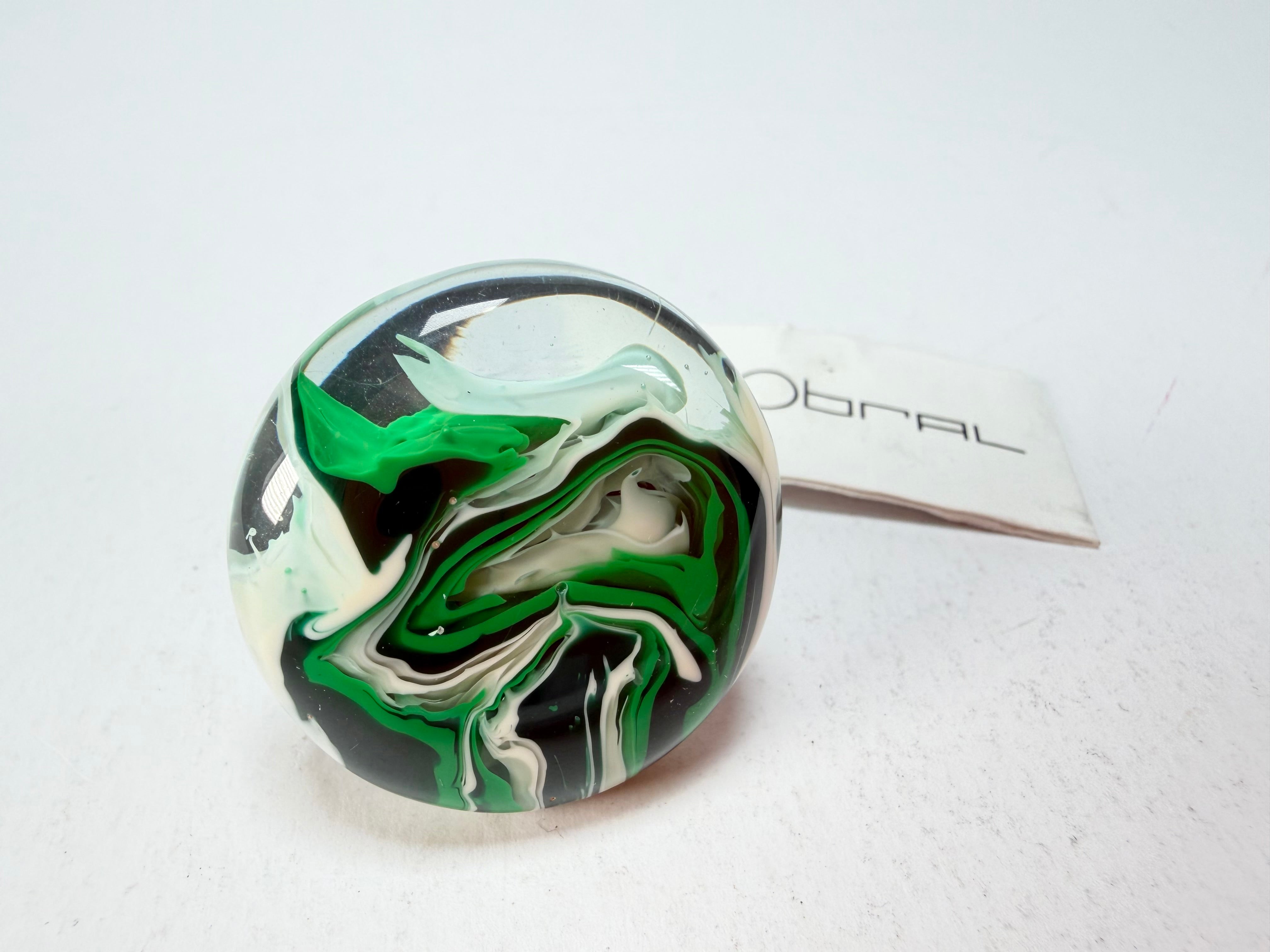 Sobral - Onda Verde "Onda Circle" Green Resin Ring ( 005324 ) - Size UK V / US 10.5