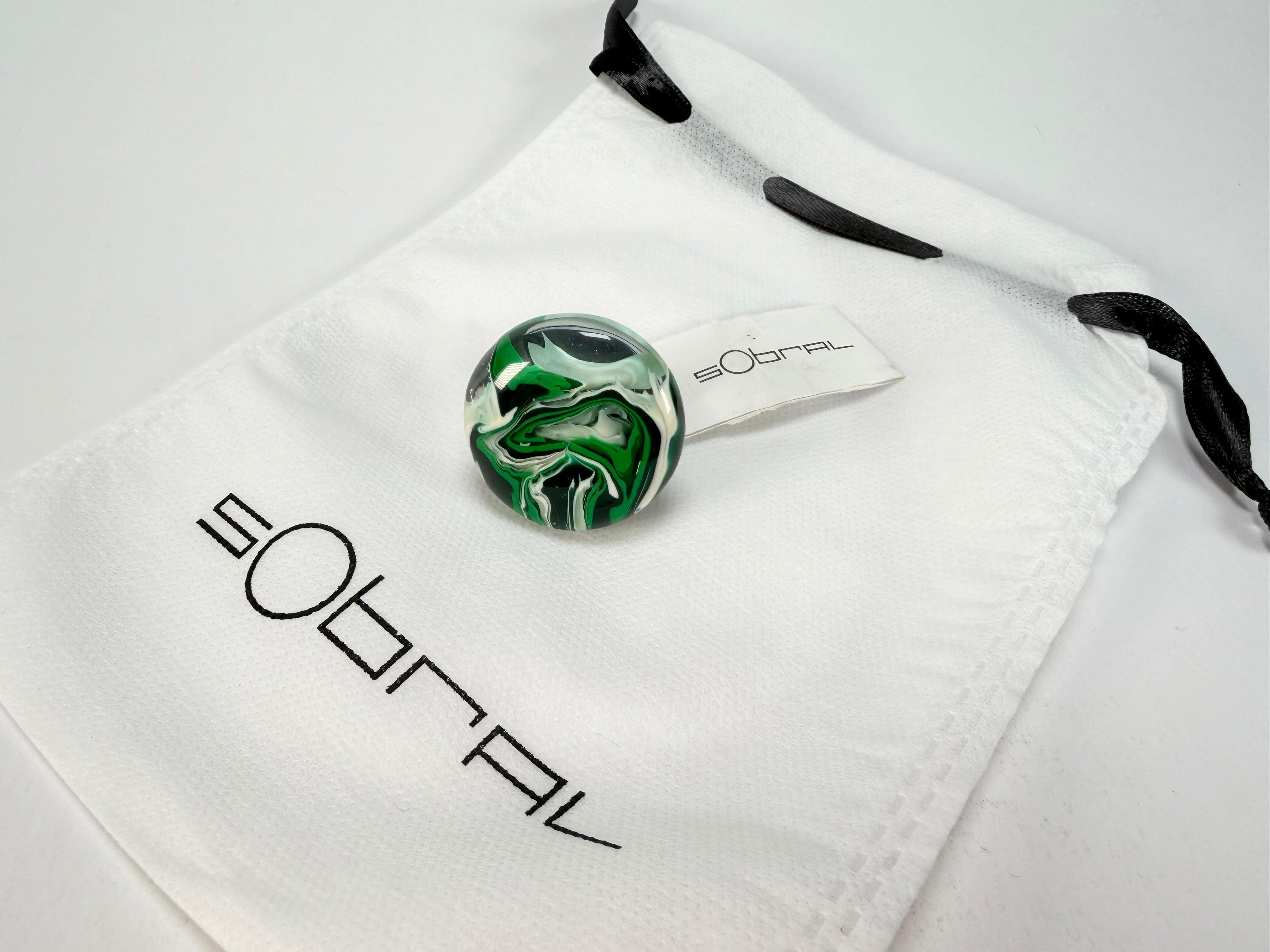 Sobral - Onda Verde "Onda Circle" Green Resin Ring ( 005324 ) - Size UK V / US 10.5