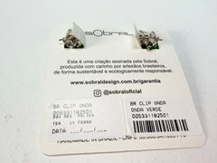 Sobral - Onda Verde "Wave" Green Resin Clip On Earrings ( 005331 )