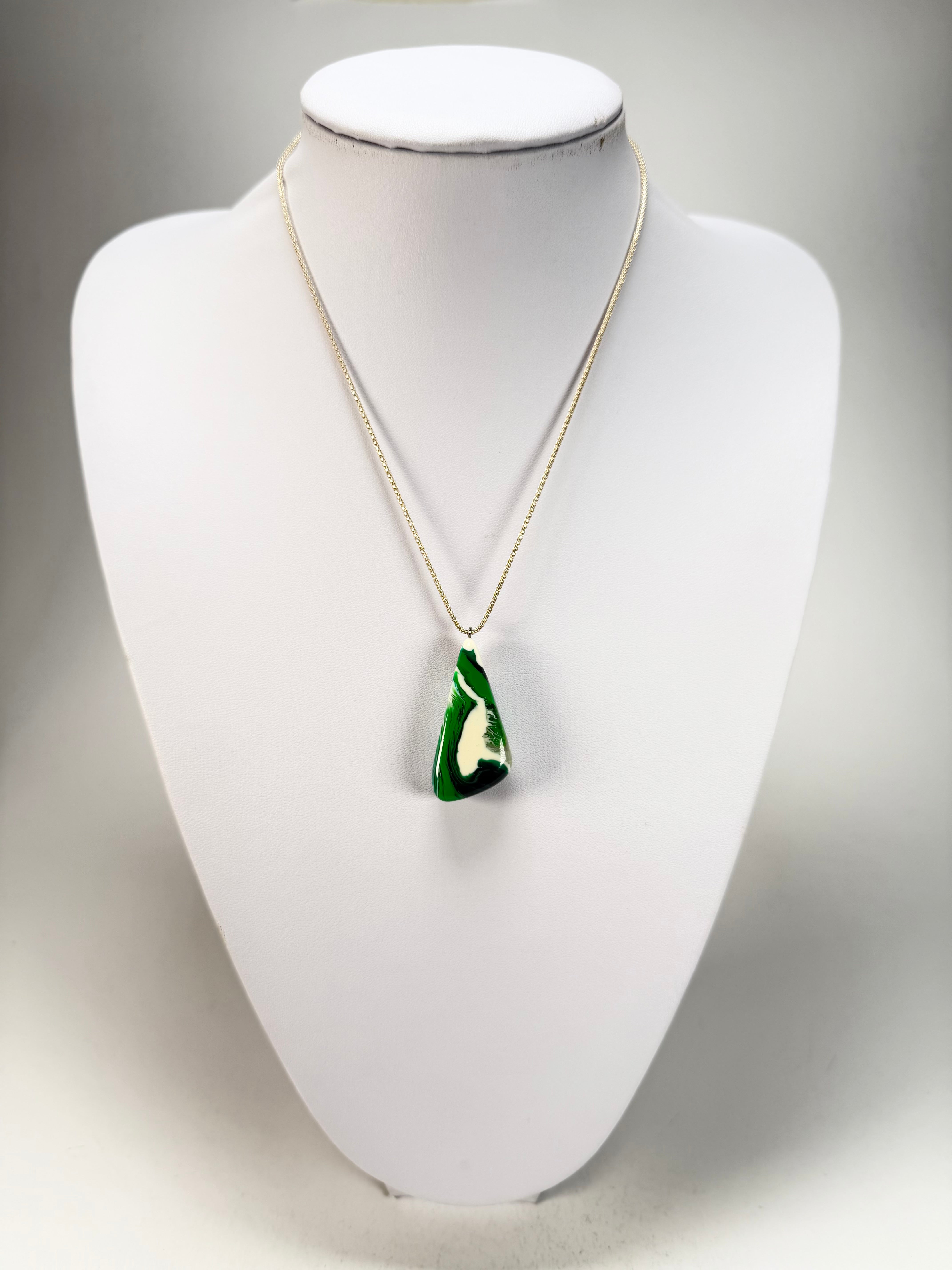 Sobral - Onda Verde "Vague" Resin AG Sliver Necklace ( 005328 )