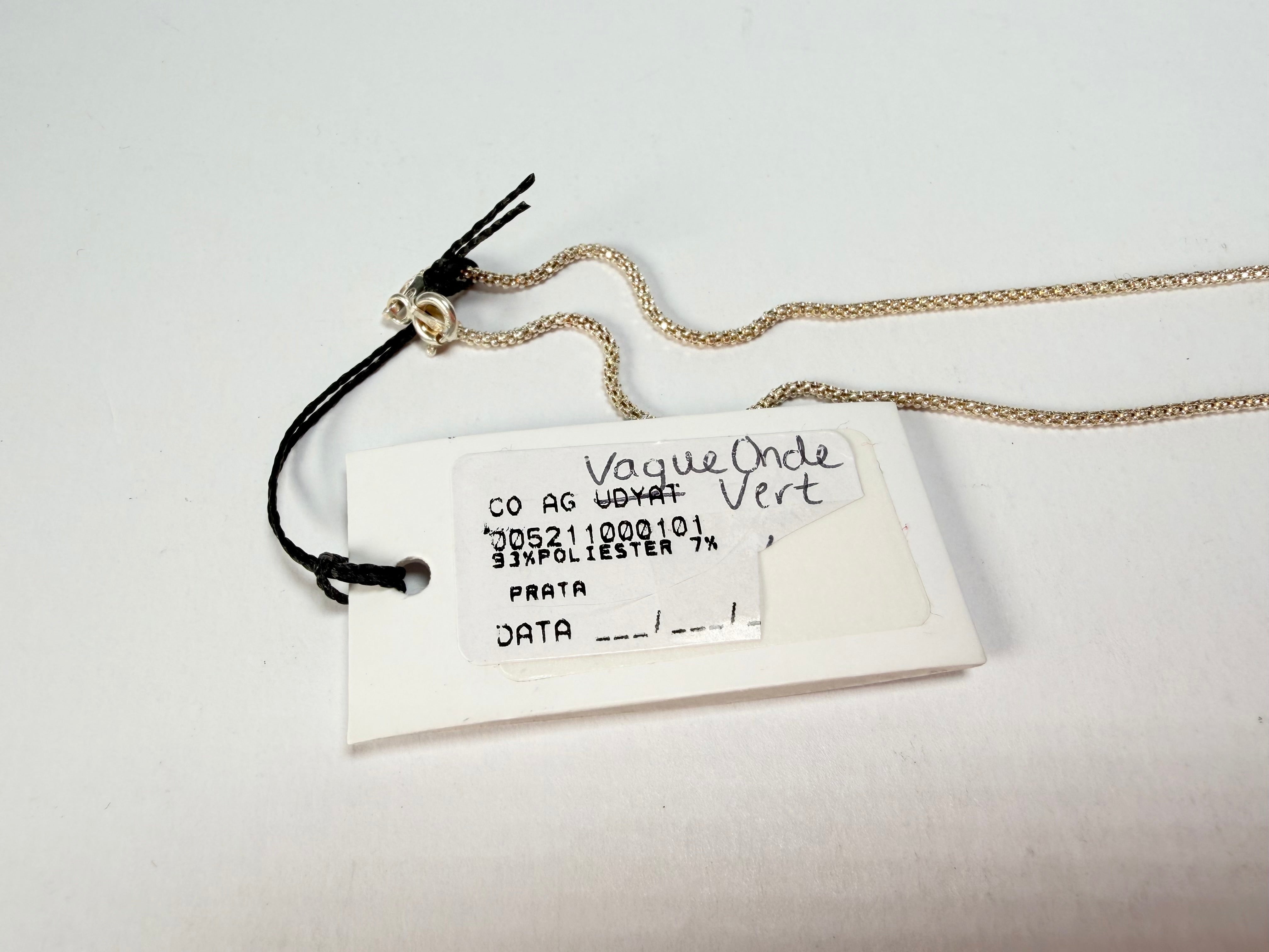 Sobral - Onda Verde "Vague" Resin AG Sliver Necklace ( 005328 )