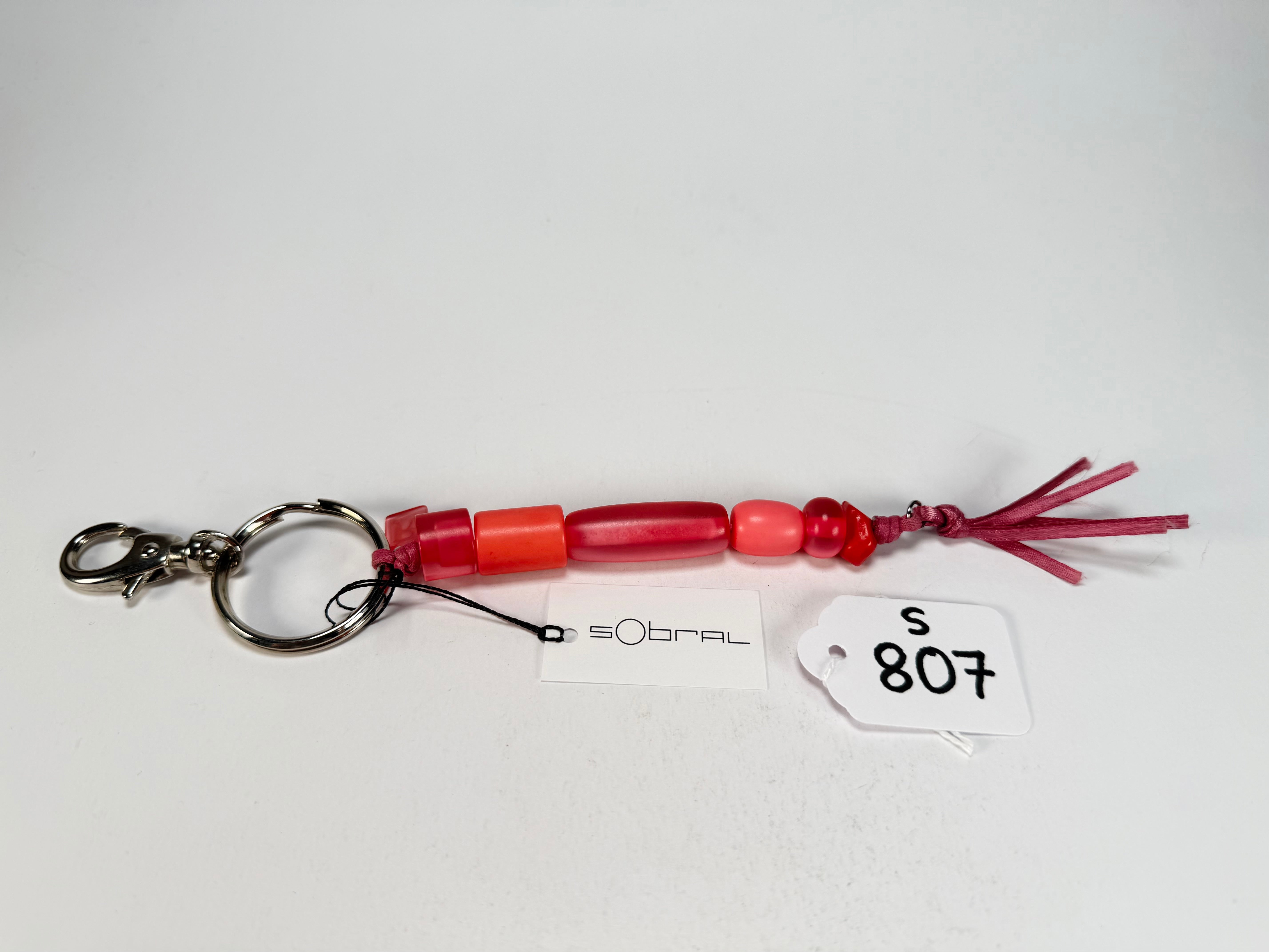 Sobral - Indiana "Cereja" Pink Resin Key Ring / Key Chain ( 000179 )