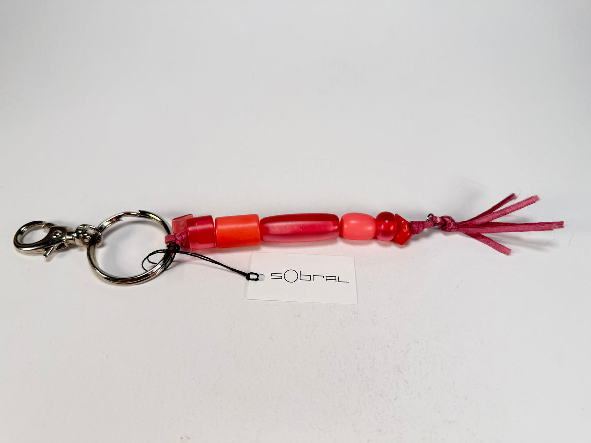 Sobral - Indiana "Cereja" Pink Resin Key Ring / Key Chain ( 000179 )