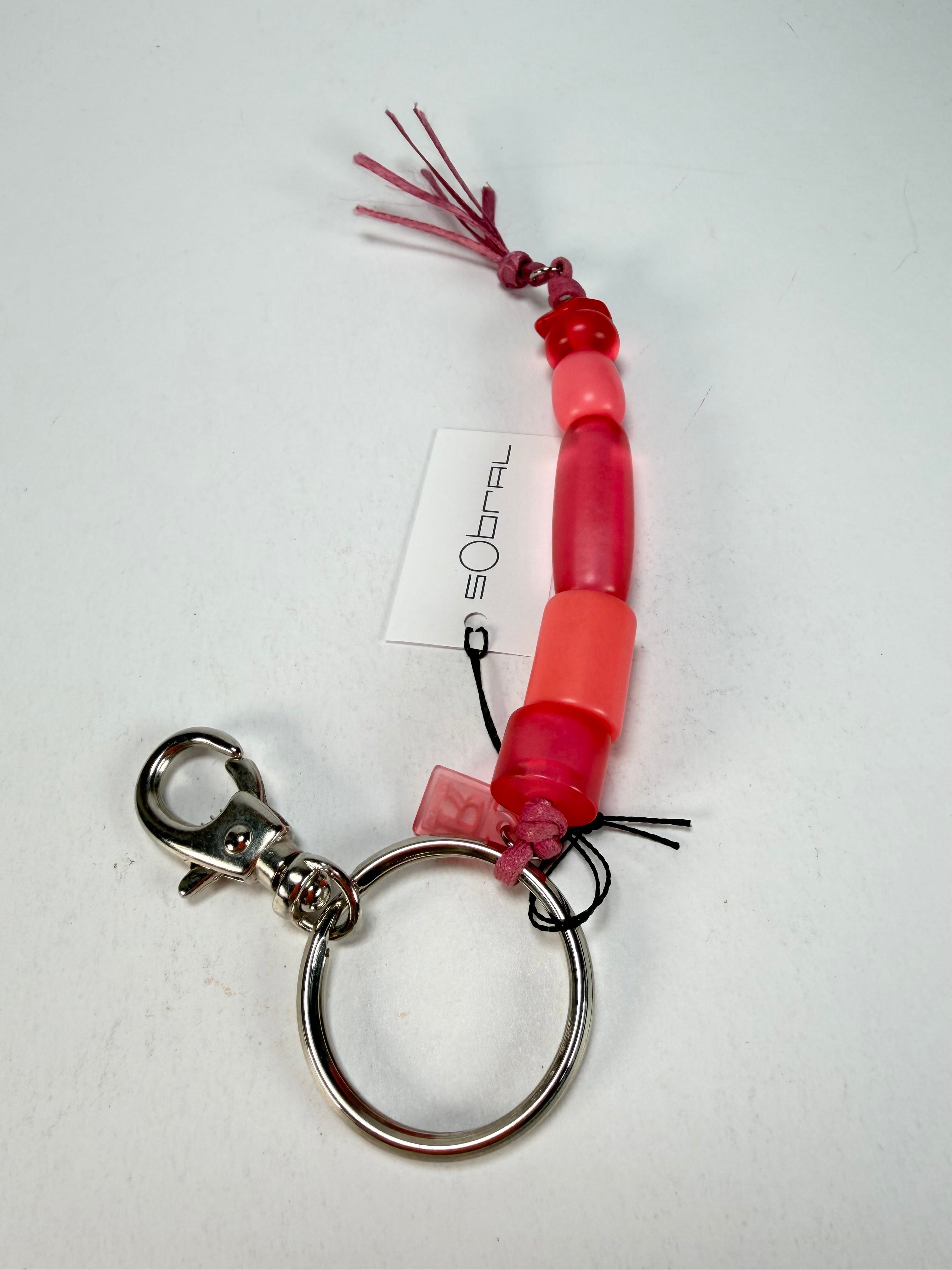 Sobral - Indiana "Cereja" Pink Resin Key Ring / Key Chain ( 000179 )