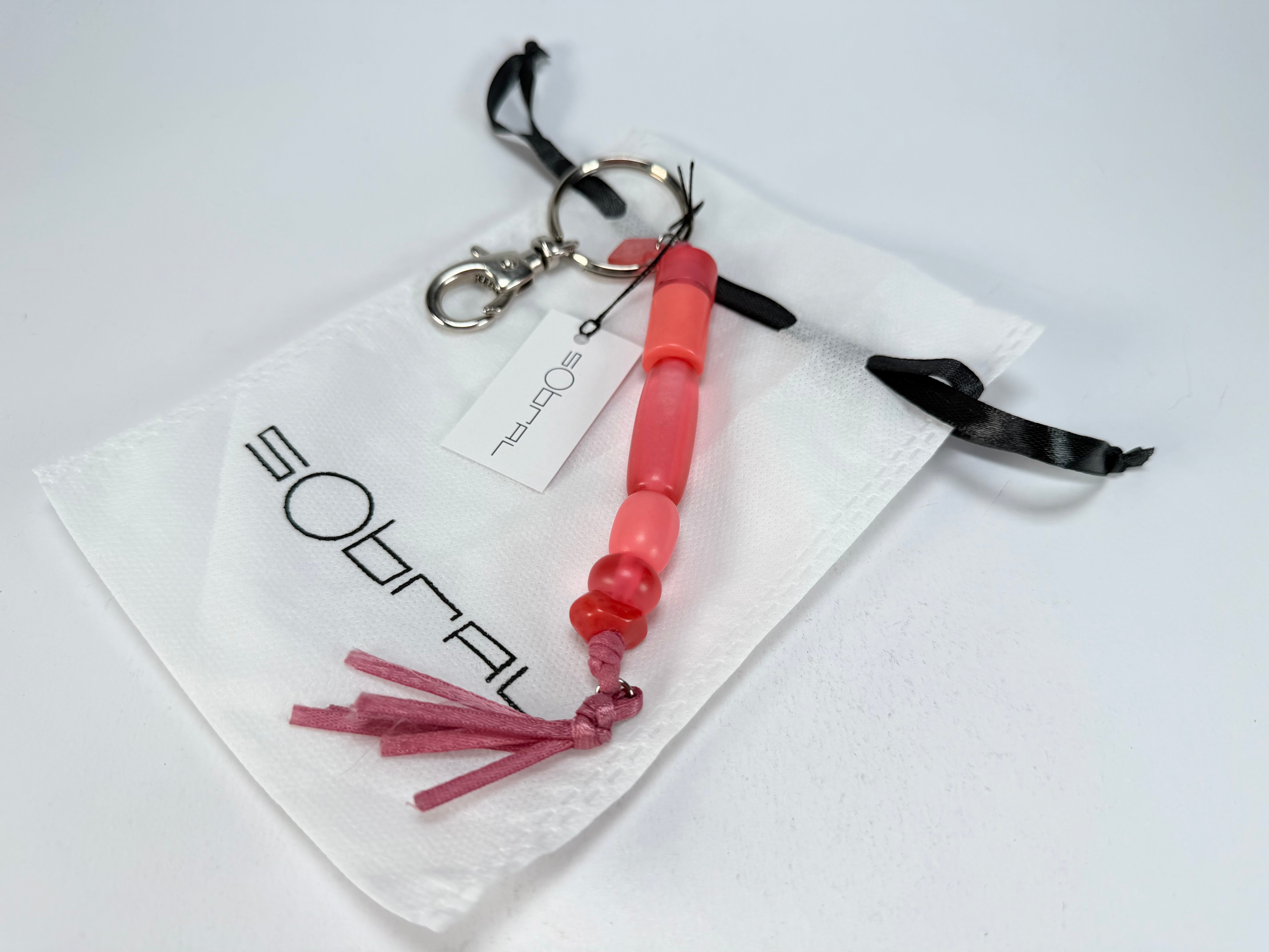 Sobral - Indiana "Cereja" Pink Resin Key Ring / Key Chain ( 000179 )