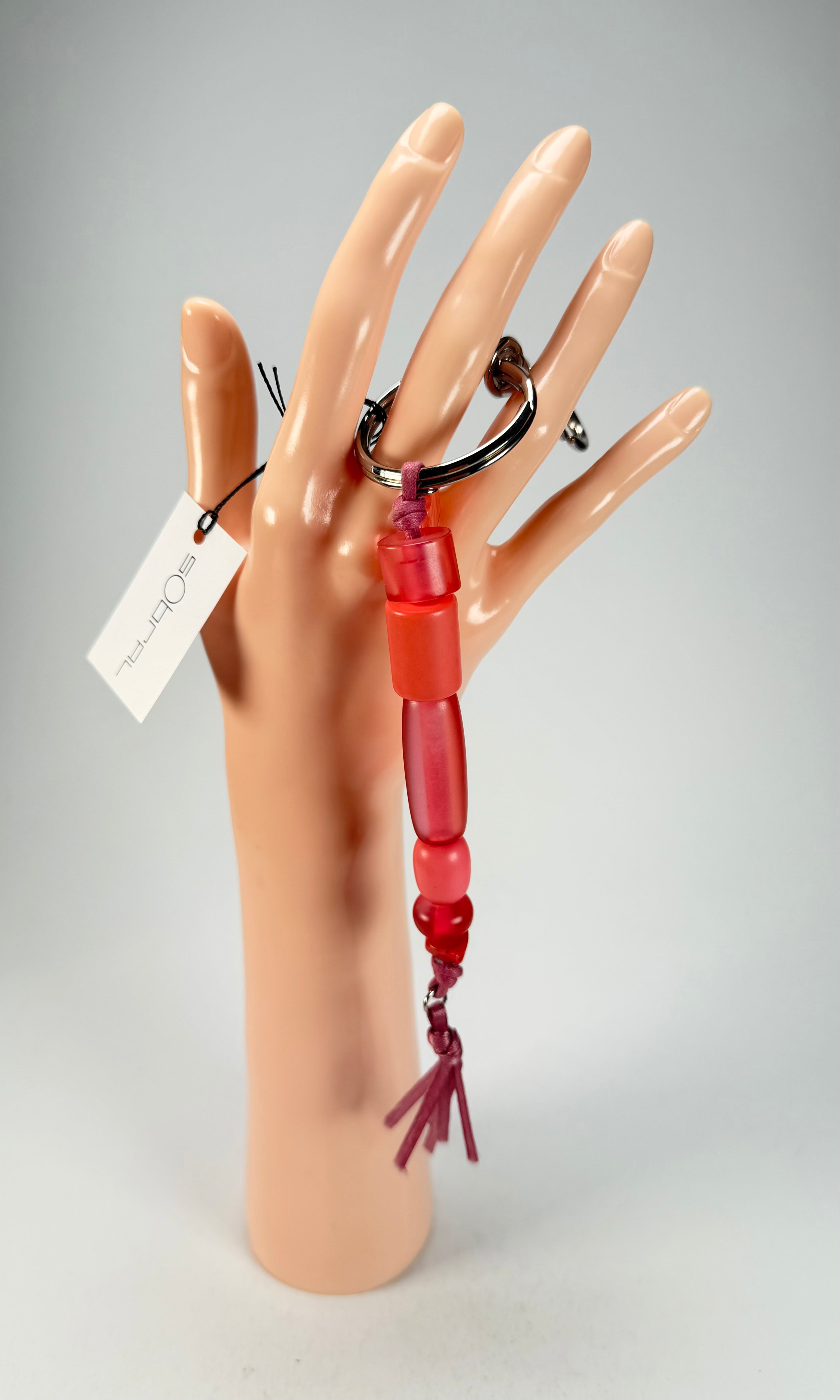 Sobral - Indiana "Cereja" Pink Resin Key Ring / Key Chain ( 000179 )