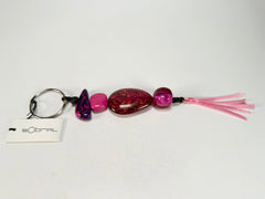 Sobral - Indiana "Cereja" Pink Resin Key Ring / Key Chain ( 000179 )